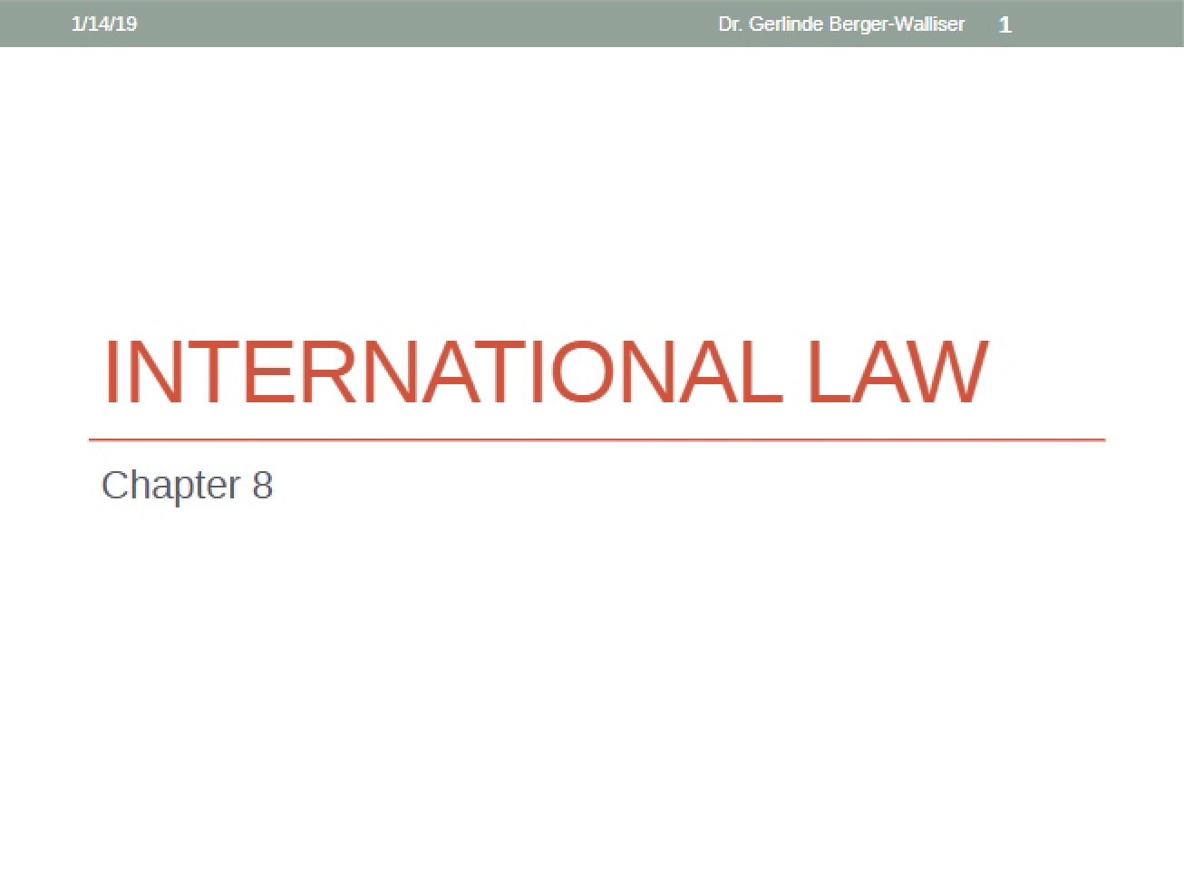 Chapter 8 International Law