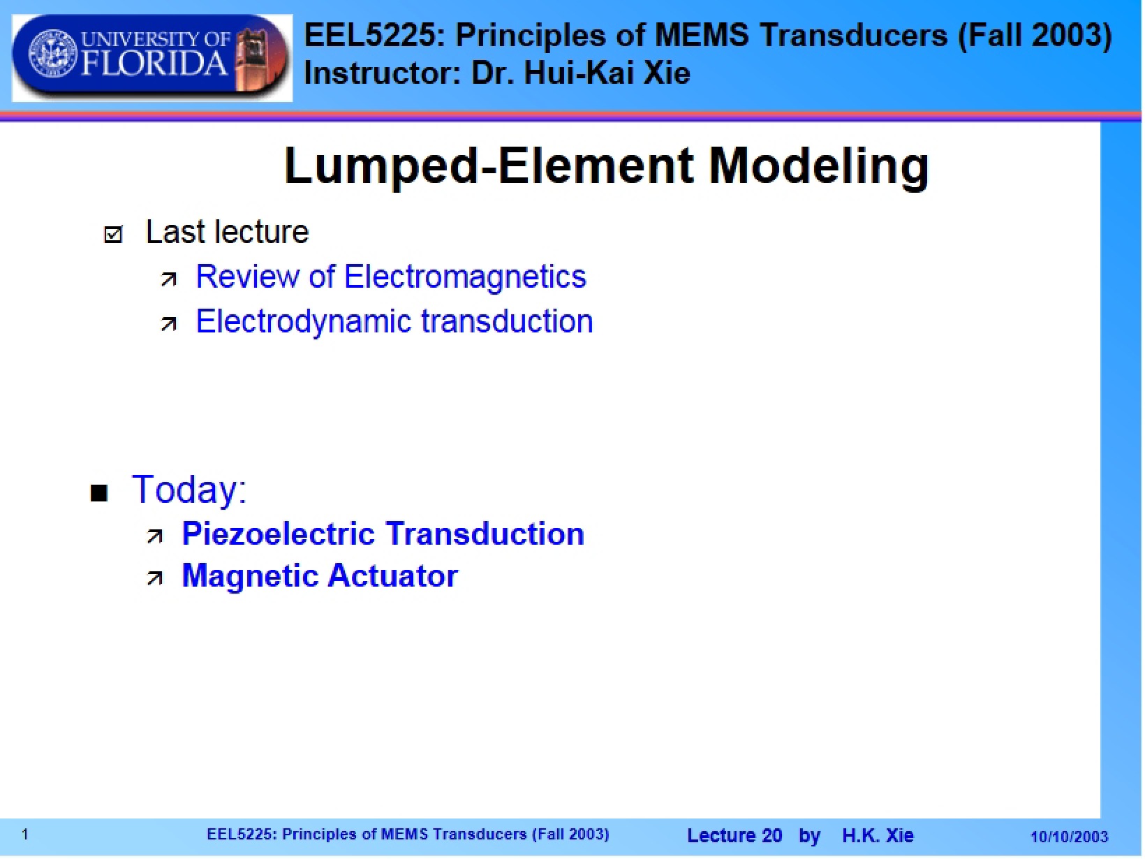 Modeling with Lumped Elements