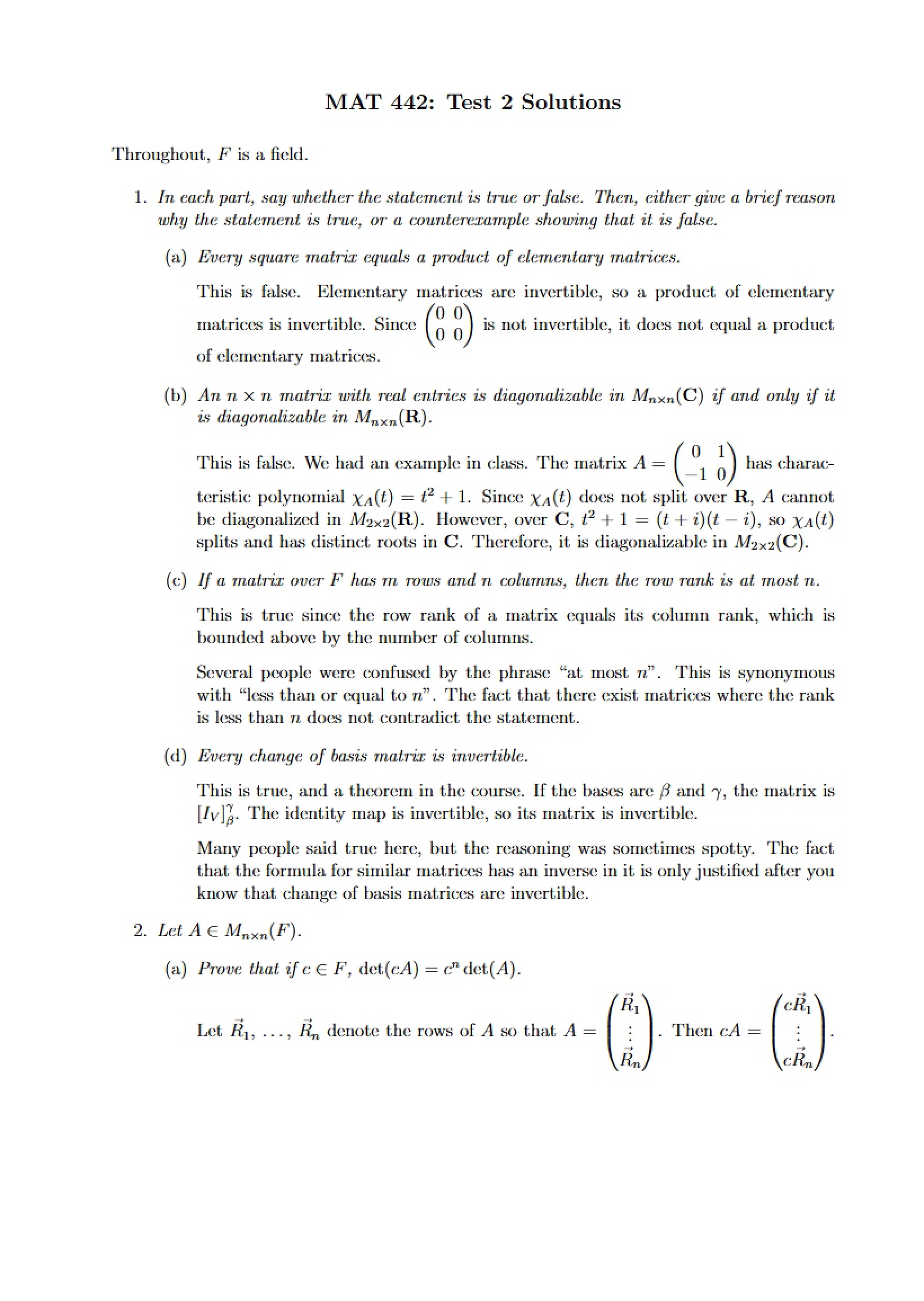 Fall 11 Test 2 Solutions