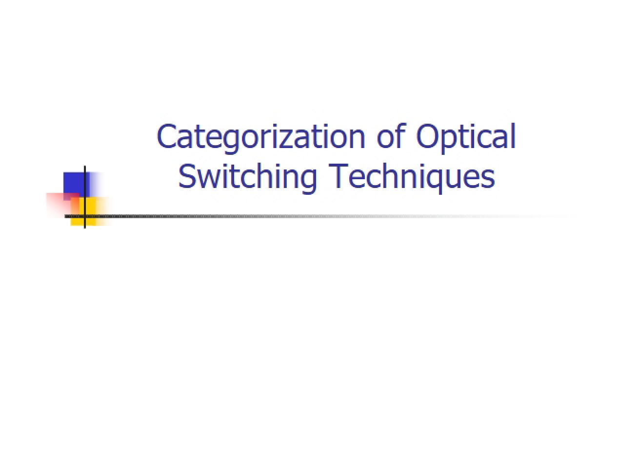 Optical Switching Technique Categorization