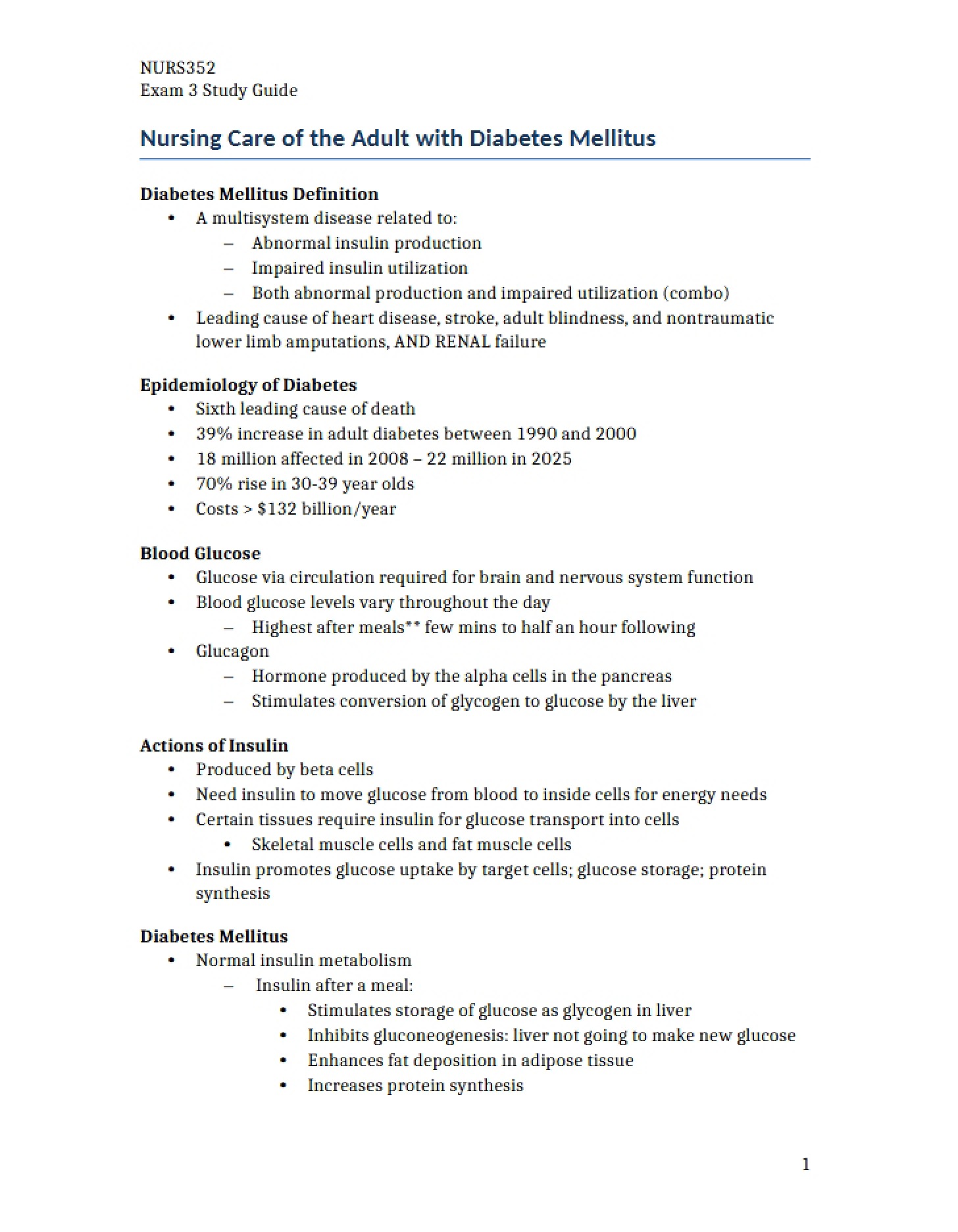 Diabetes Mellitus Adult Nursing Care