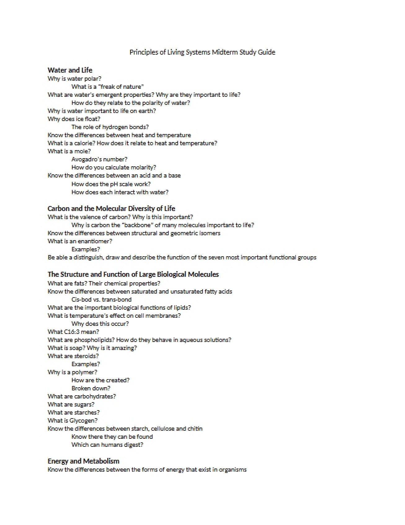 Guide for Midterm Preparation