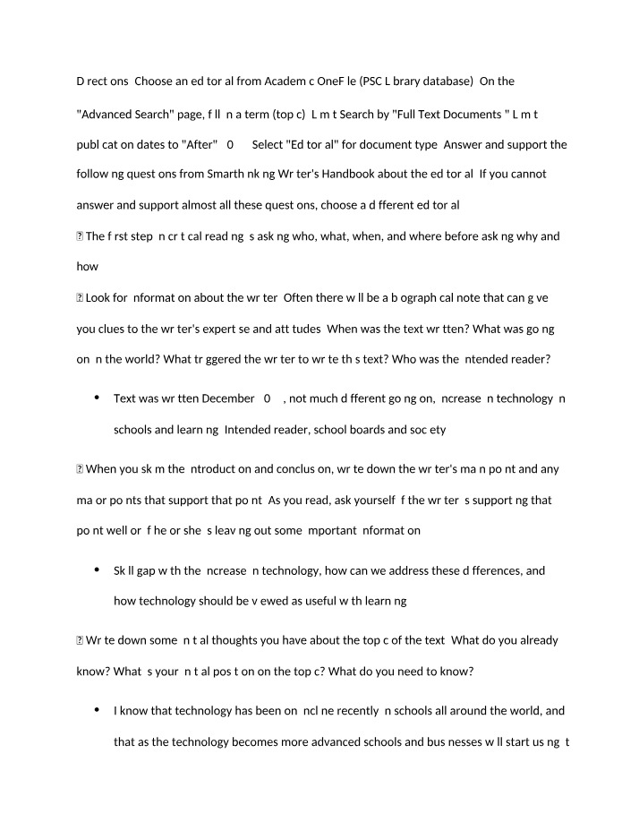 Critical Reading and Technology in Education