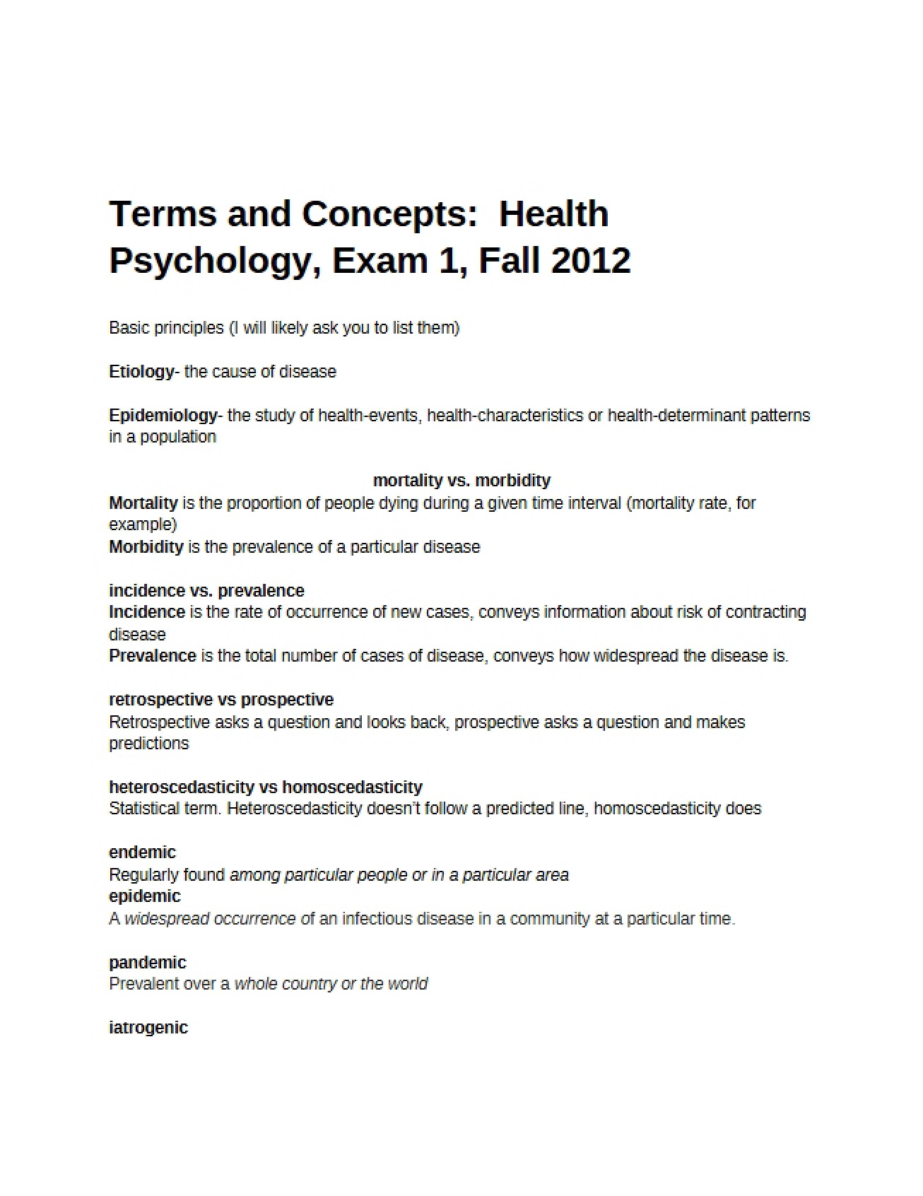 First Health Psych Exam