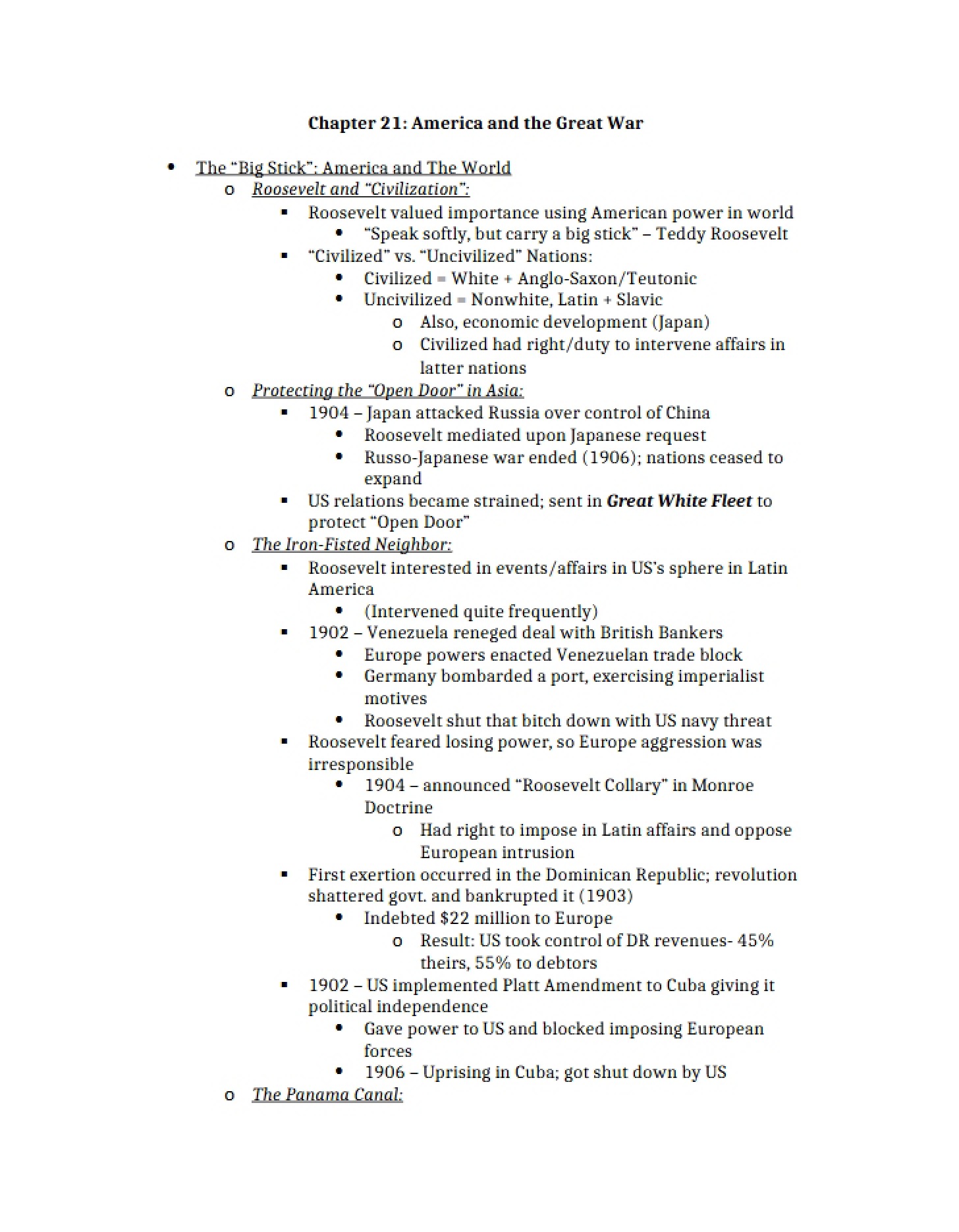Great War and America (Ch 21)