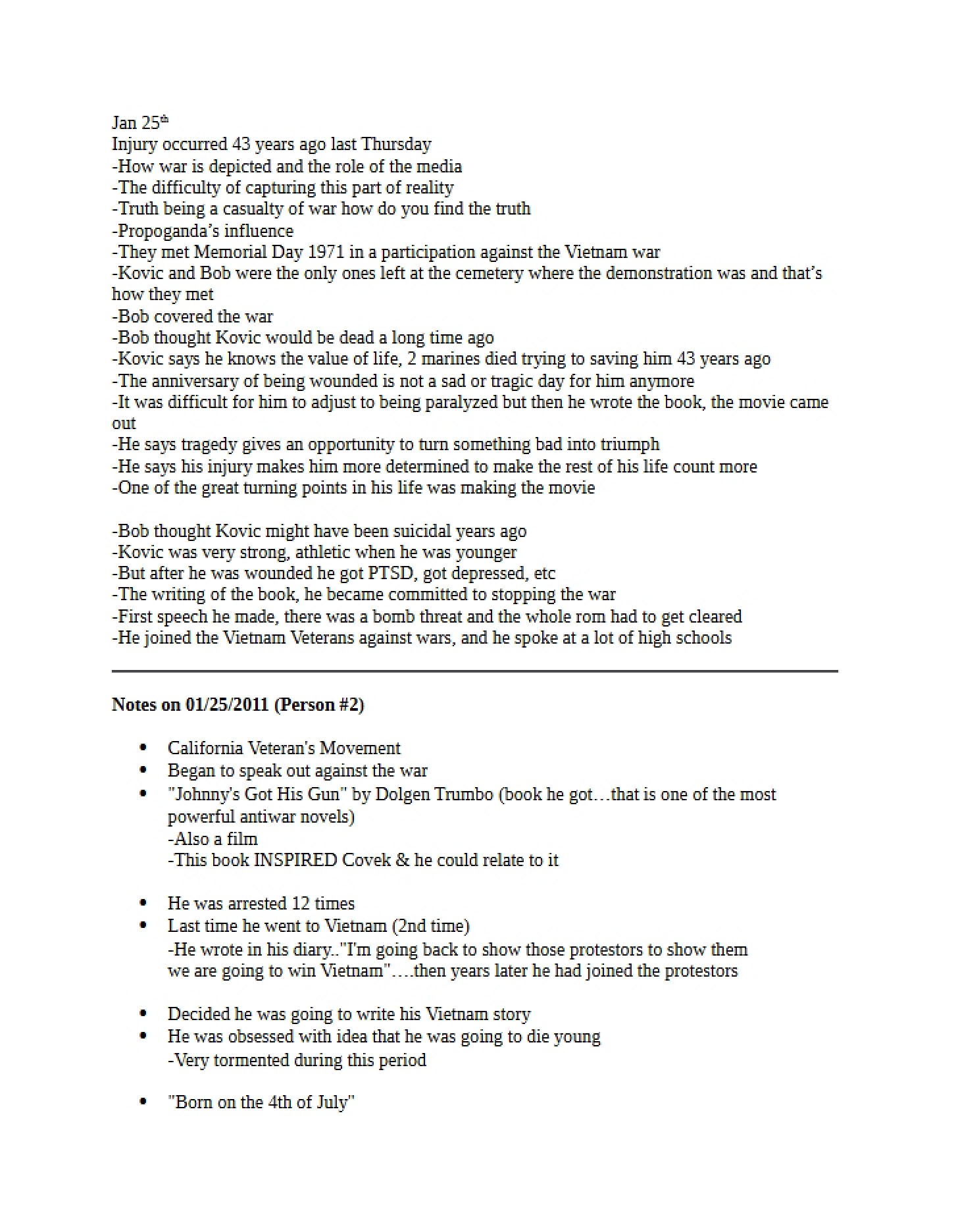 Class 3 January 25th
