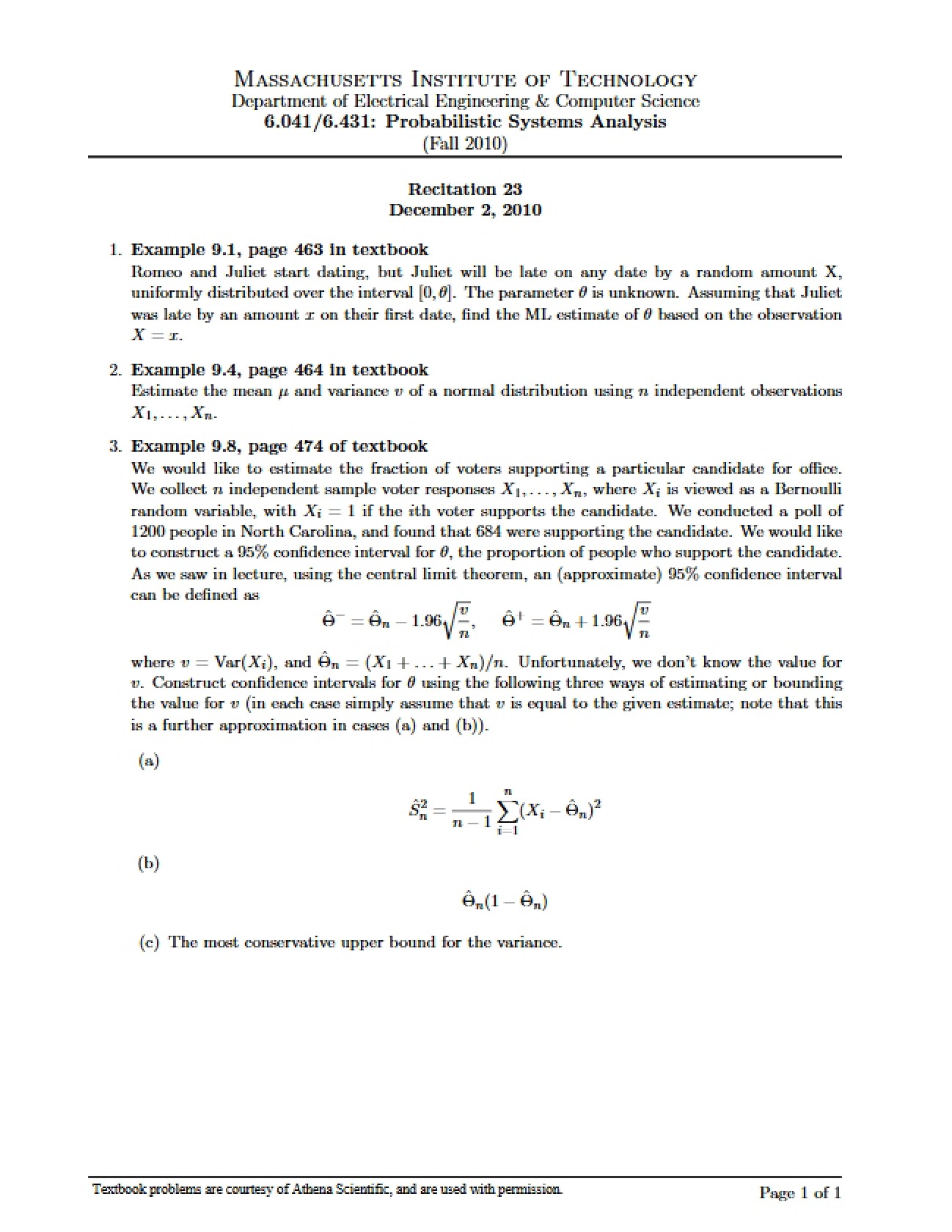 Class Notes on Probability