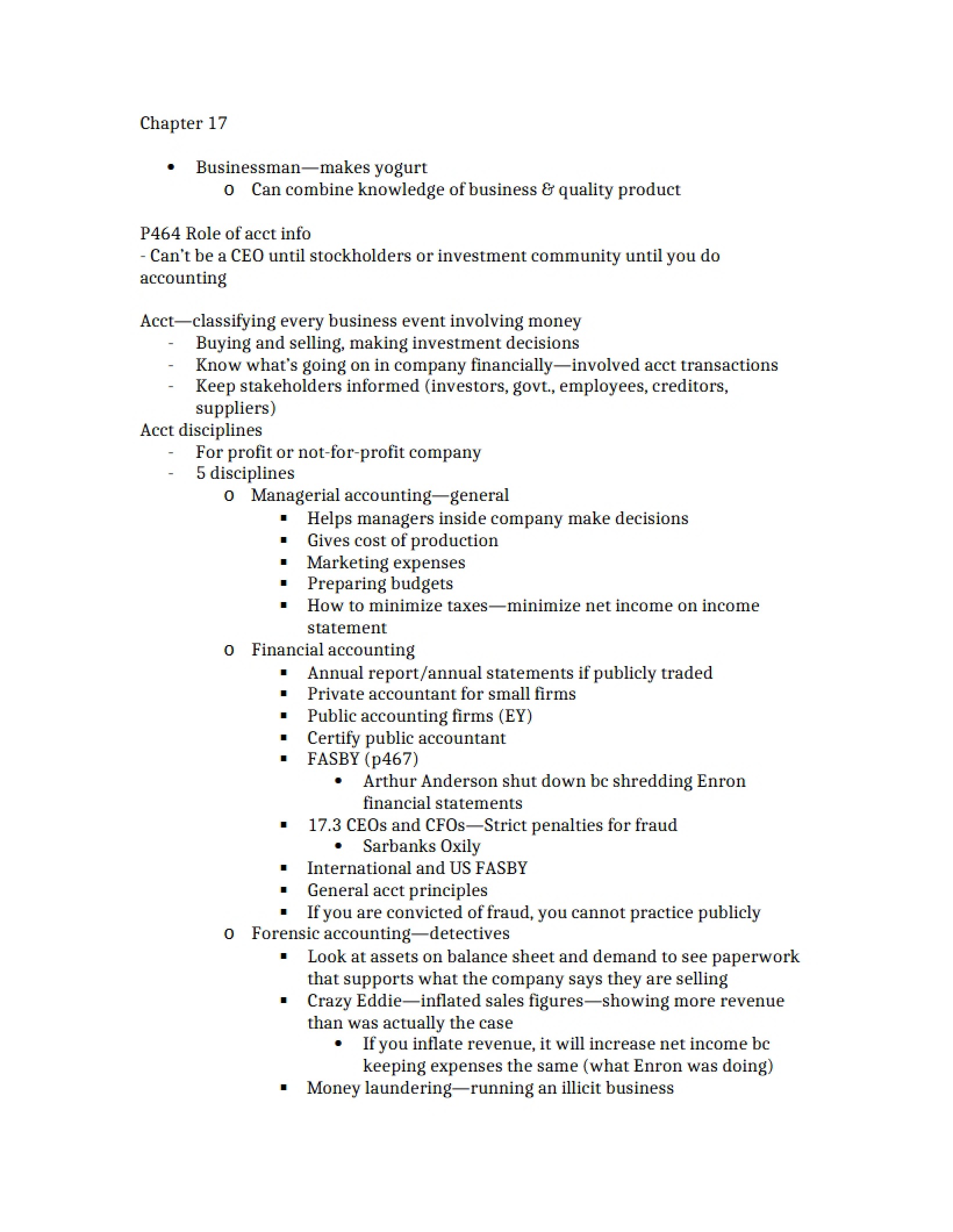 Chapter Seventeen - BMGT 110