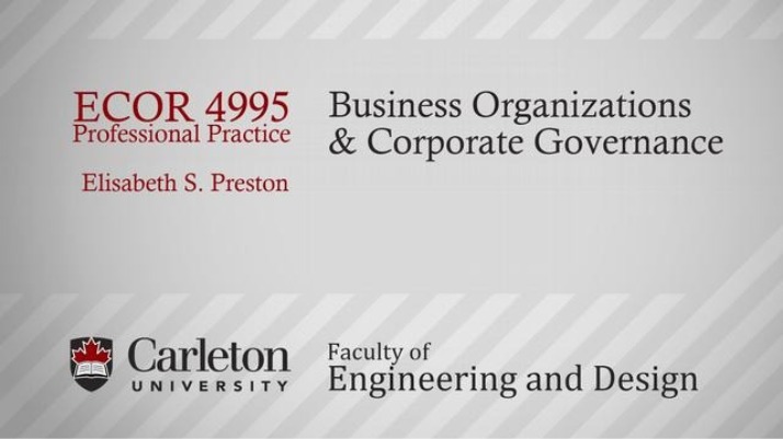 Professional Practice Notes and Presentations - ECOR 4995