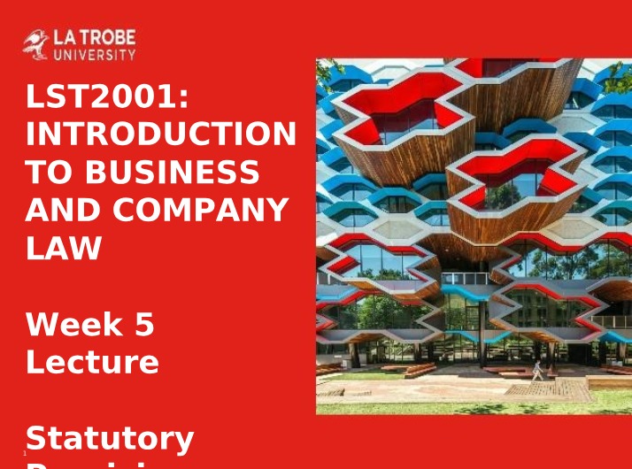 Contracts for Goods and Services - Week 5 Lecture Slides