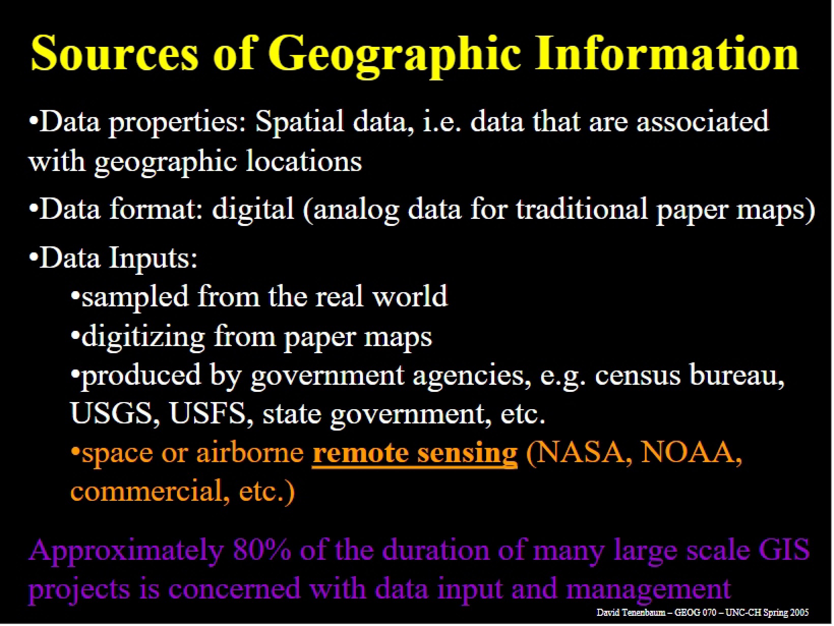 Geographic Data Sources