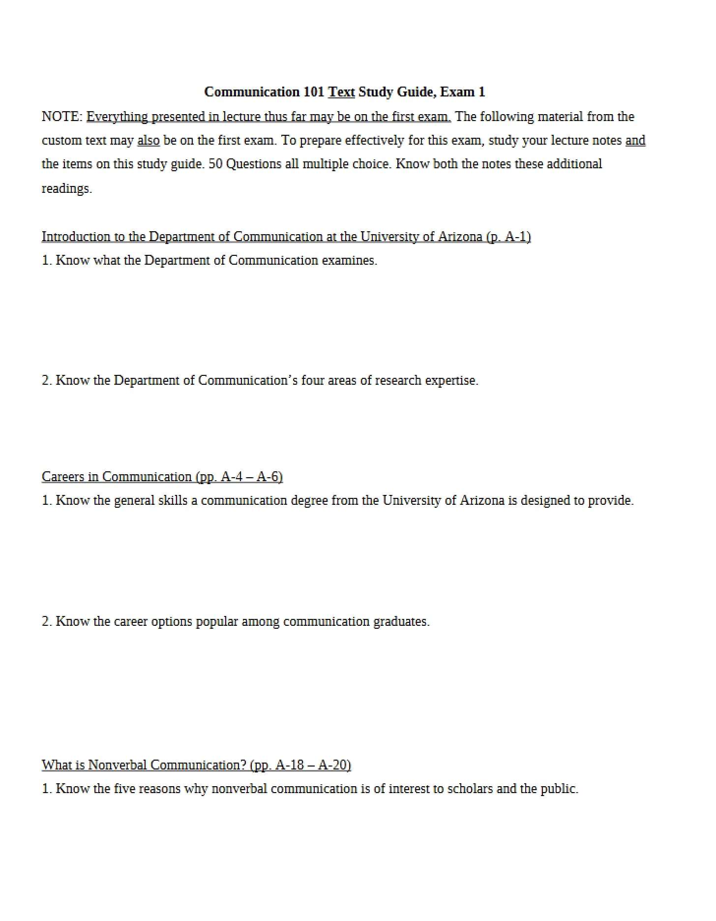 Exam 1 Text Study Guide