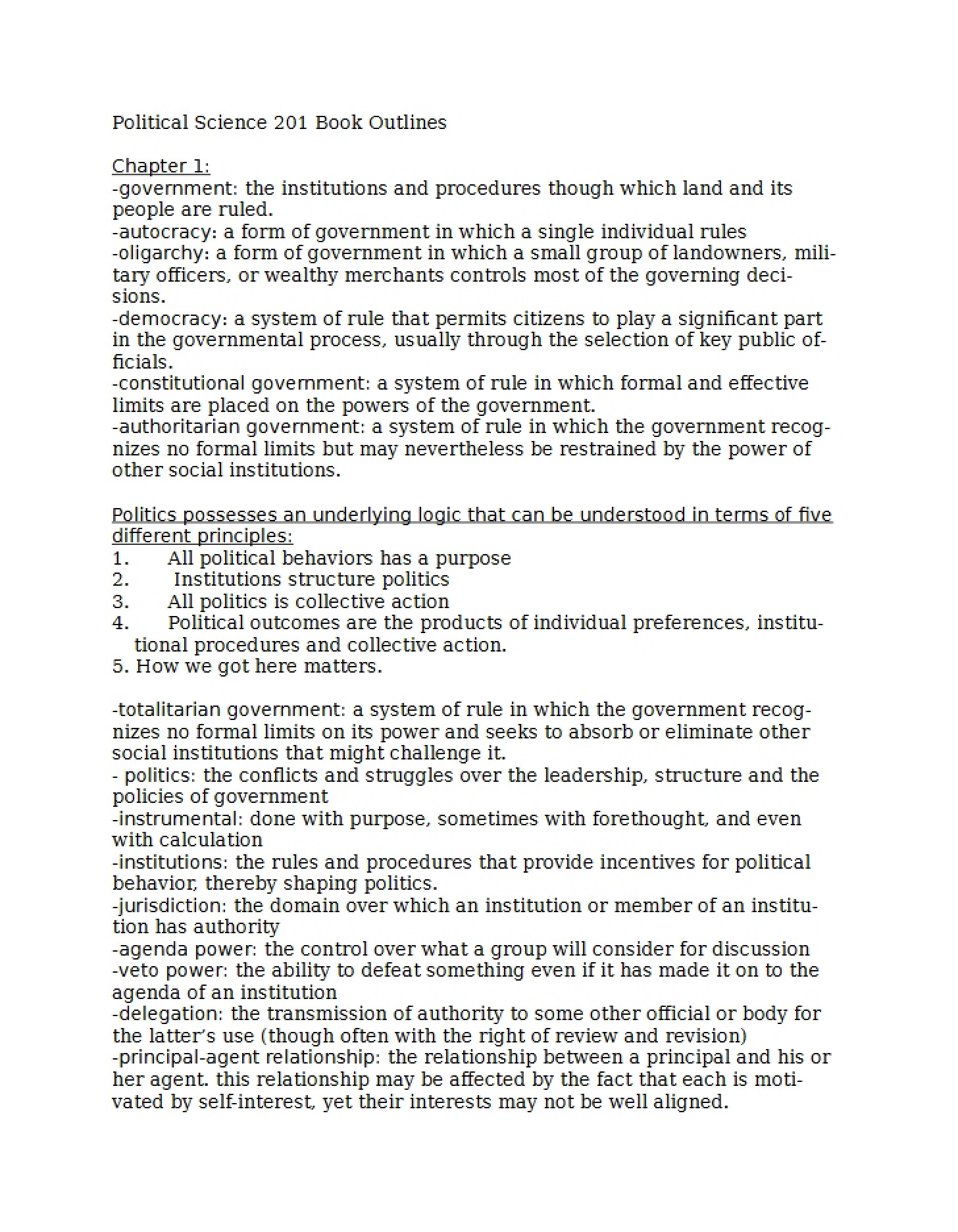 Book Outlines