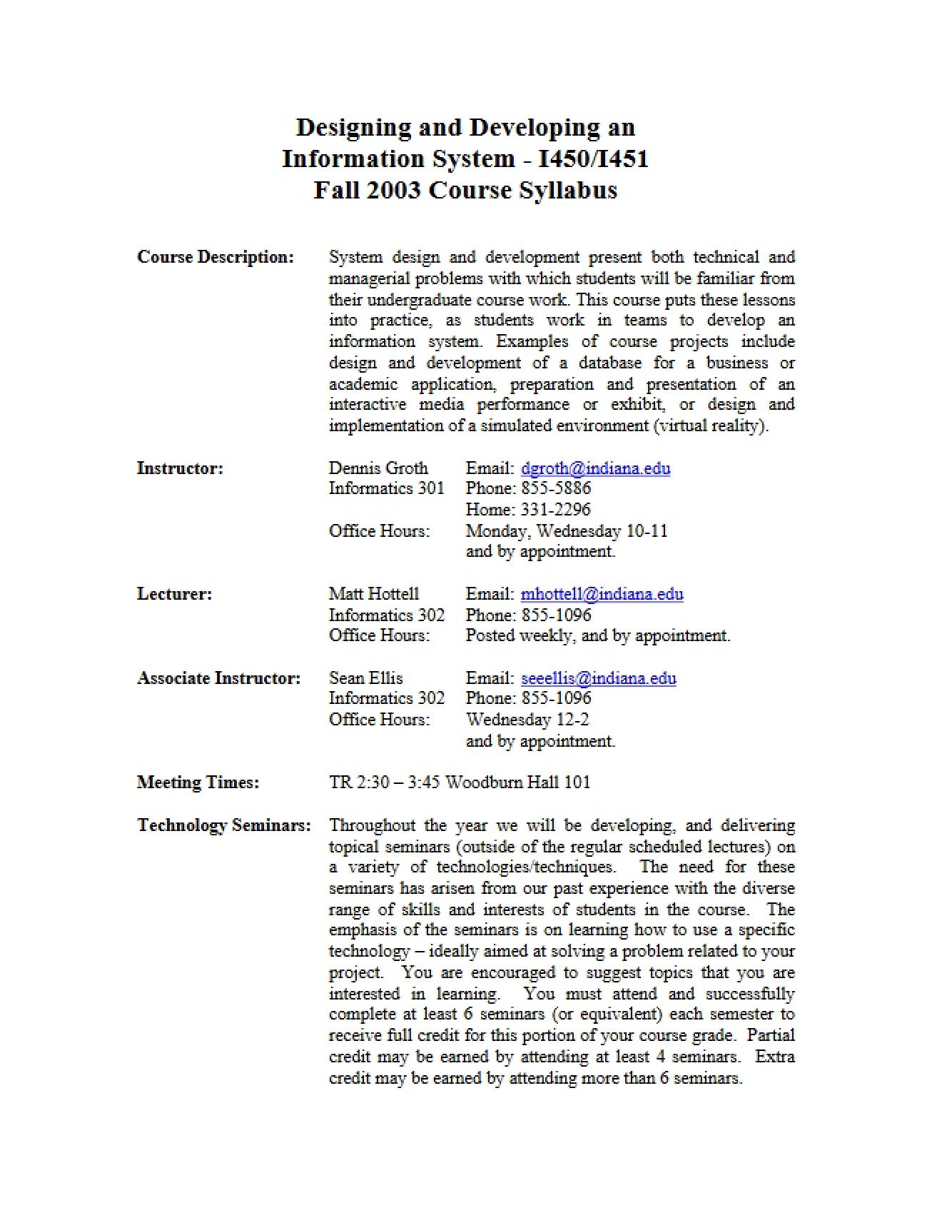 Syllabus for INFO-I 451