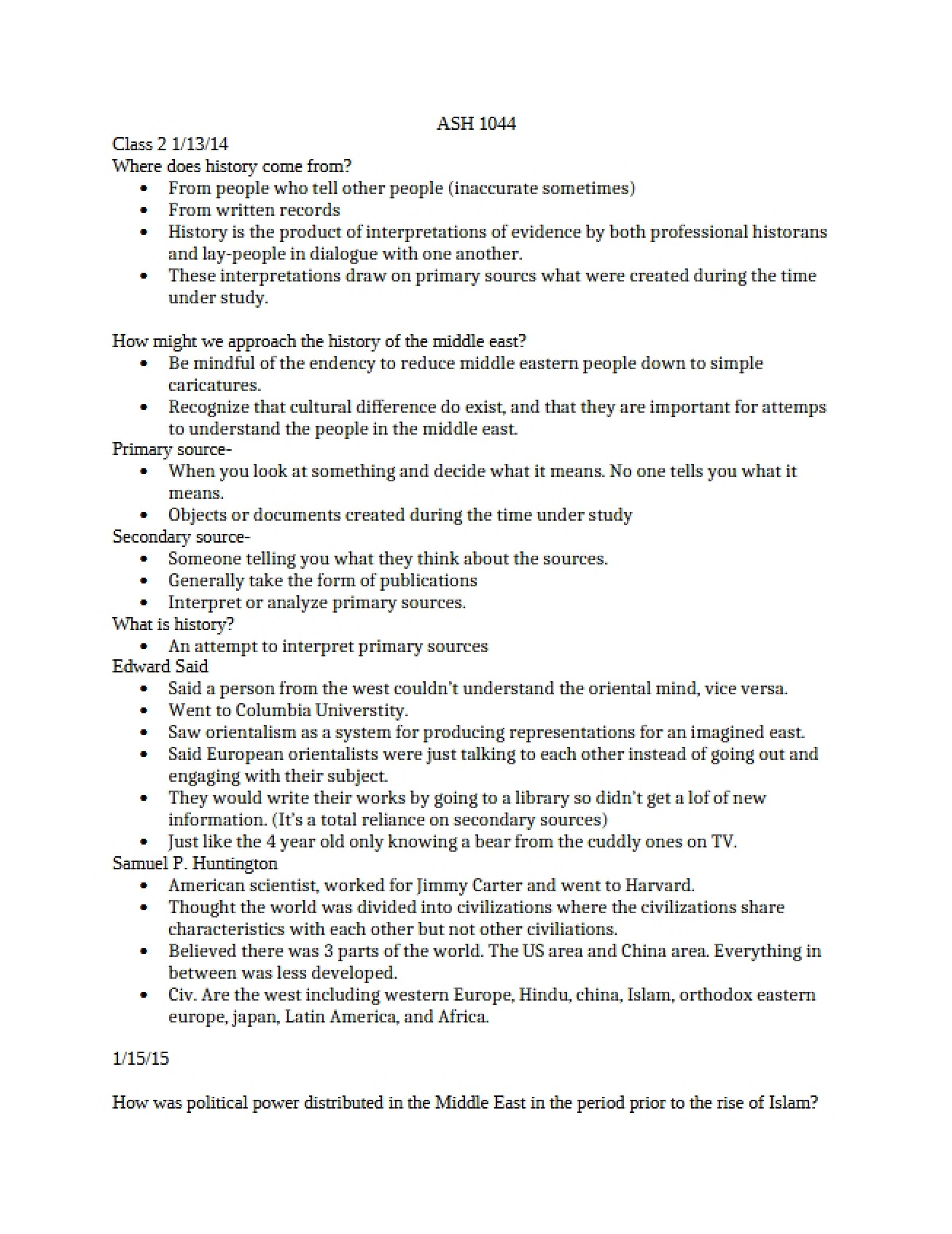 Lecture notes