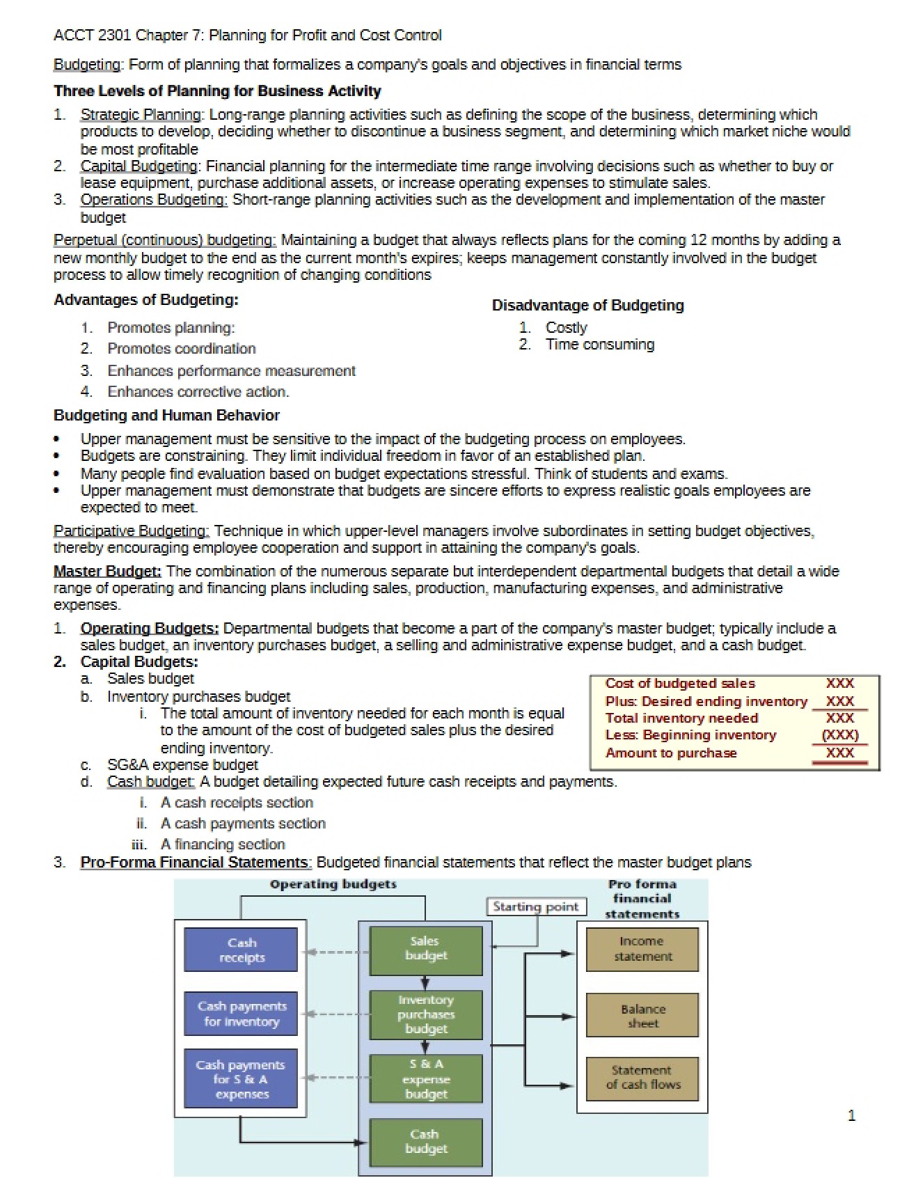 Cost Control and Profit Planning (Chapter 7)