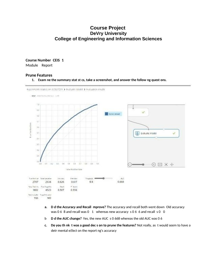 Improving Model Accuracy and AUC - Feature Pruning Study