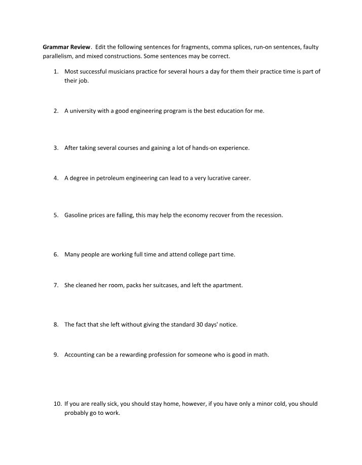 Review of Grammar