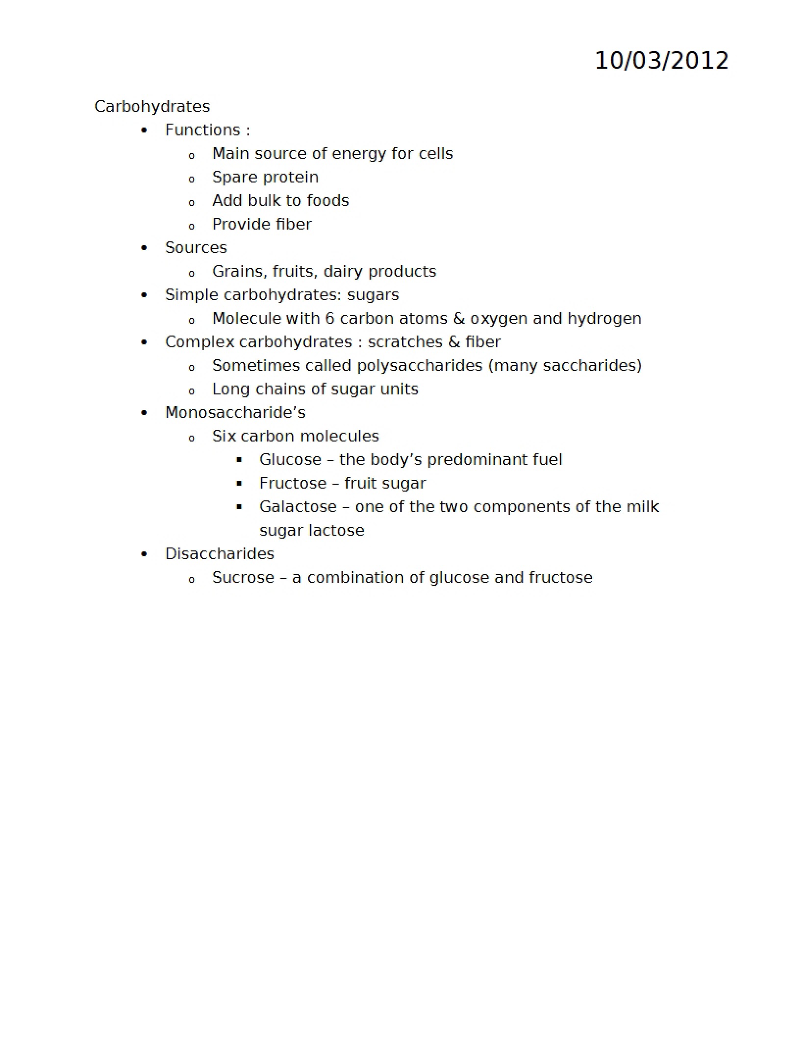 Dietary Carbohydrates