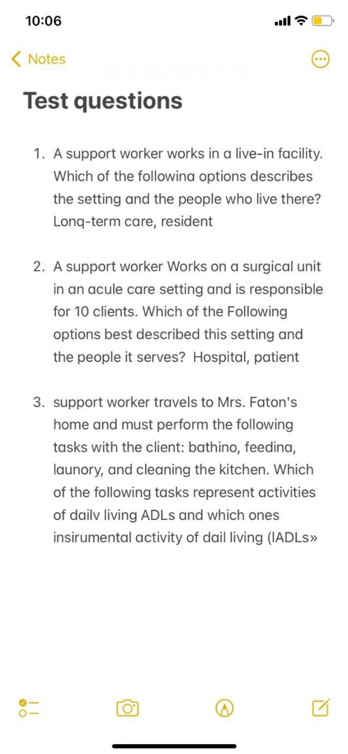 HCS100 Healthcare and Society Test Questions