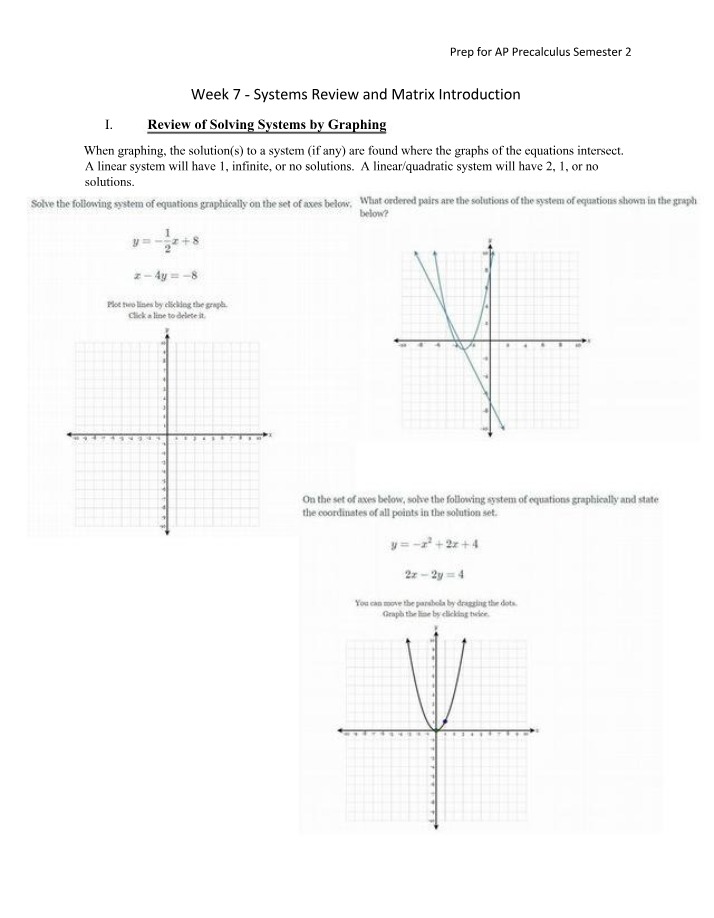 Week 7 Guided Notes - Systems Review and Matrix Intro