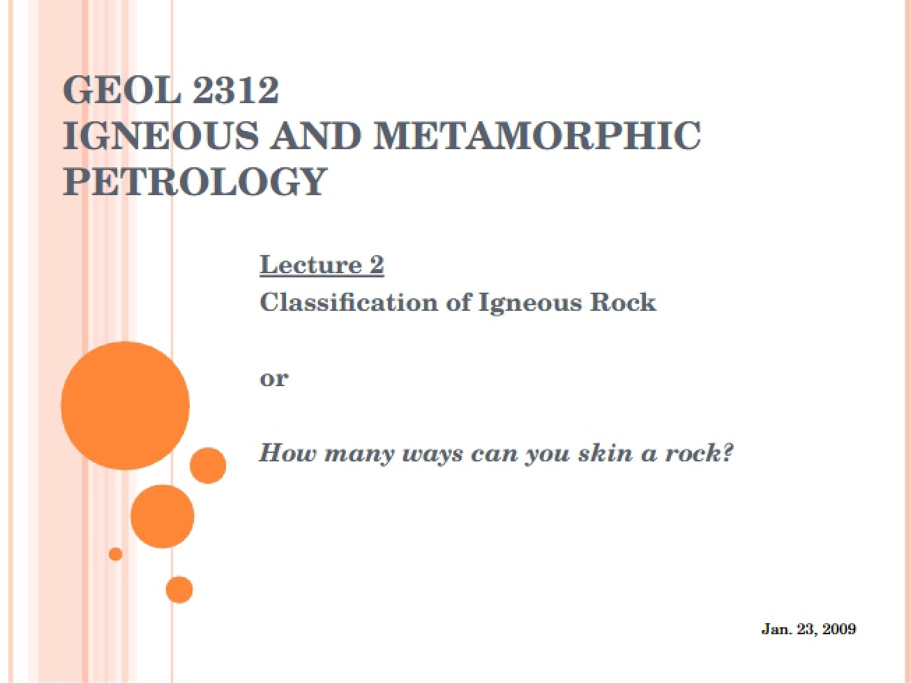 Igneous Rock Categorization