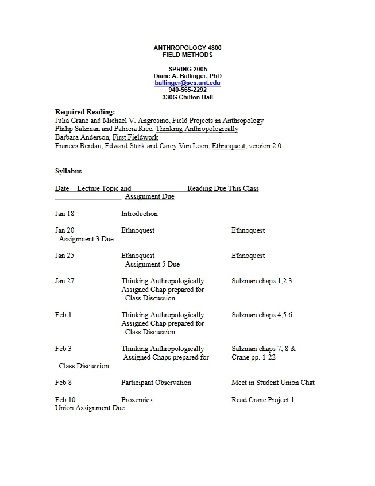 Spring 05 Internship Syllabus