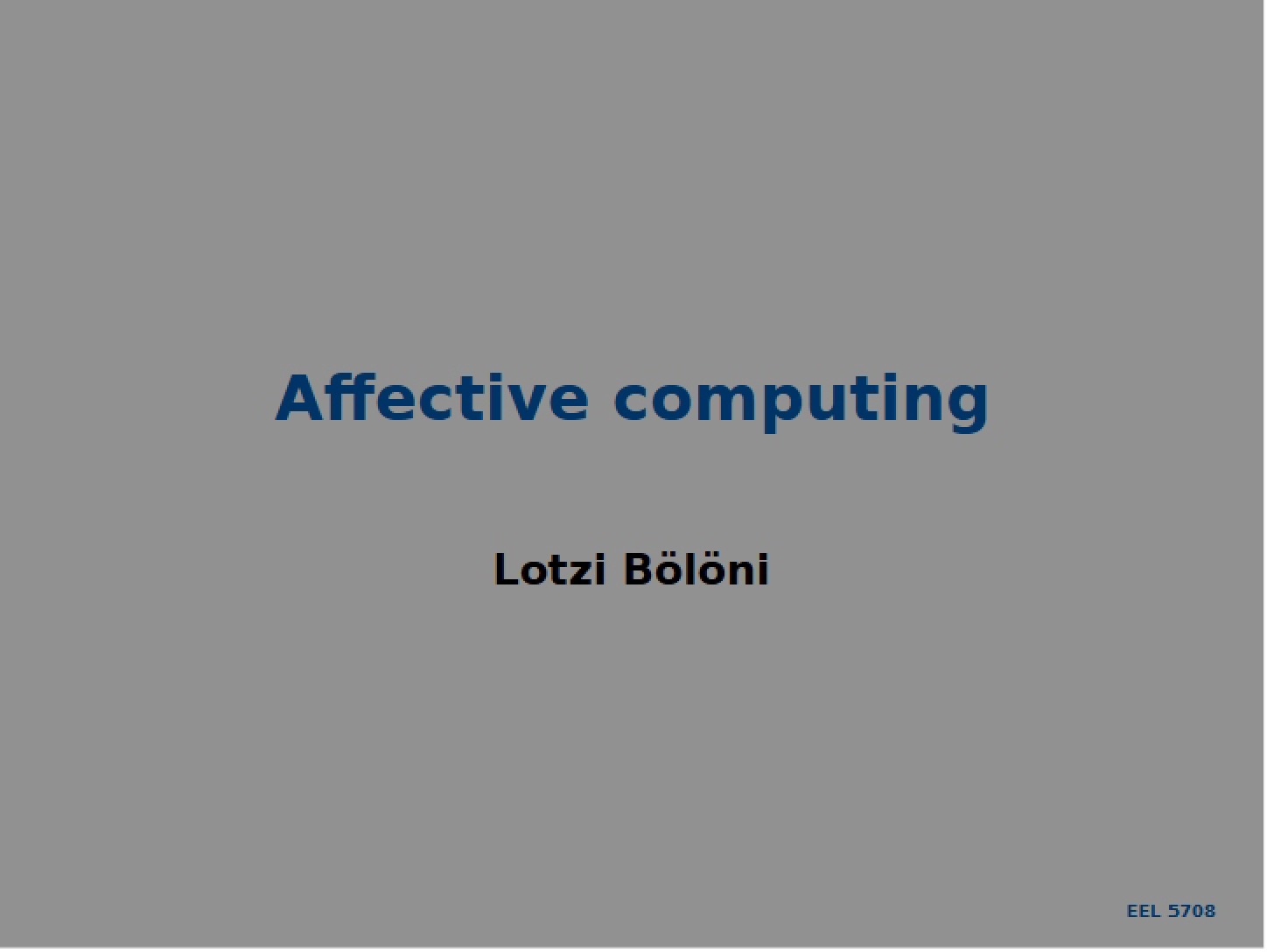 Computing Affective