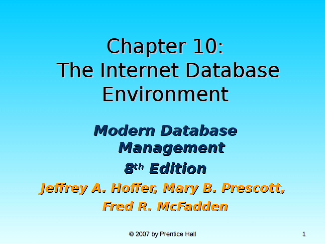 Environment of Internet Databases