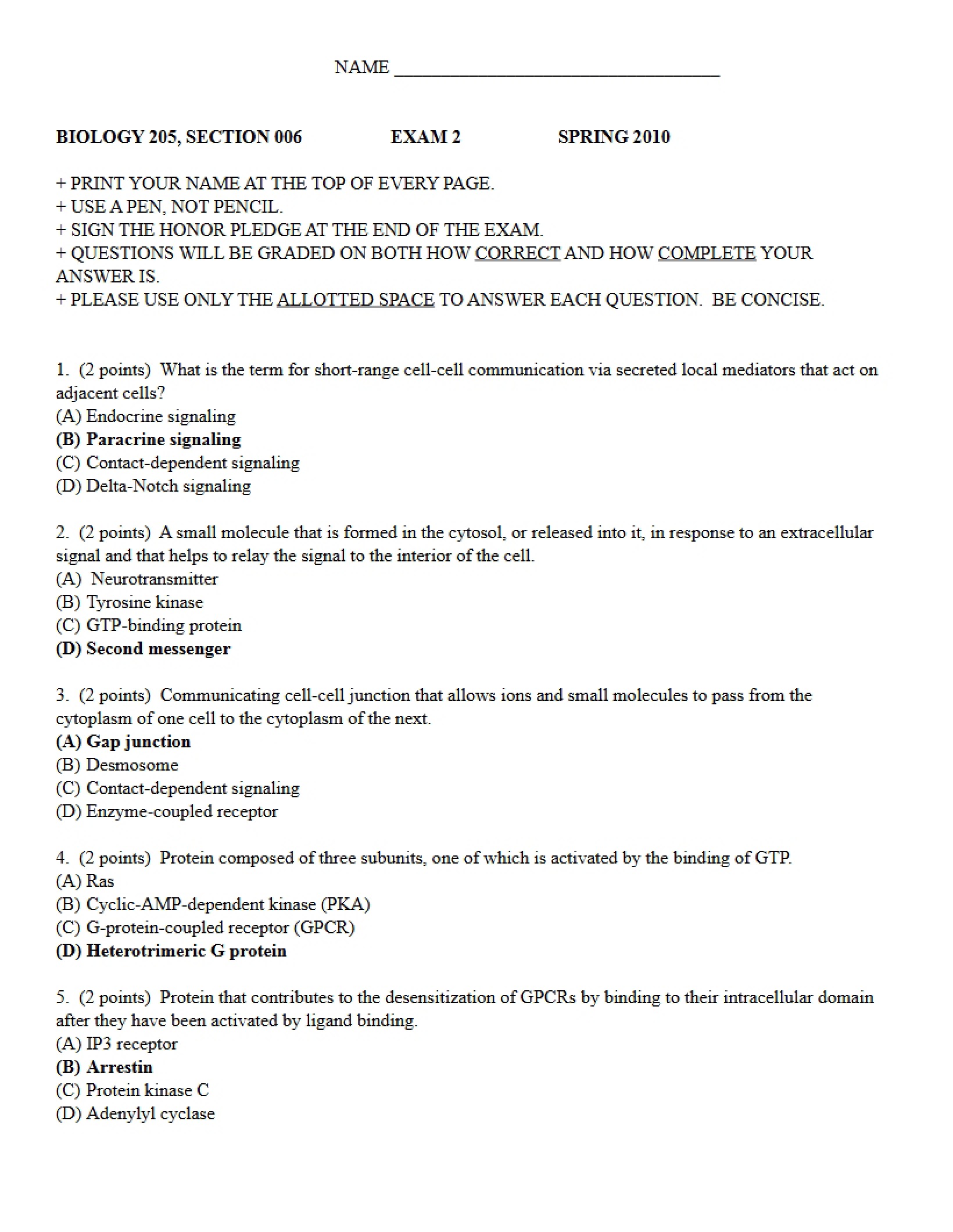 Second Practice Examination
