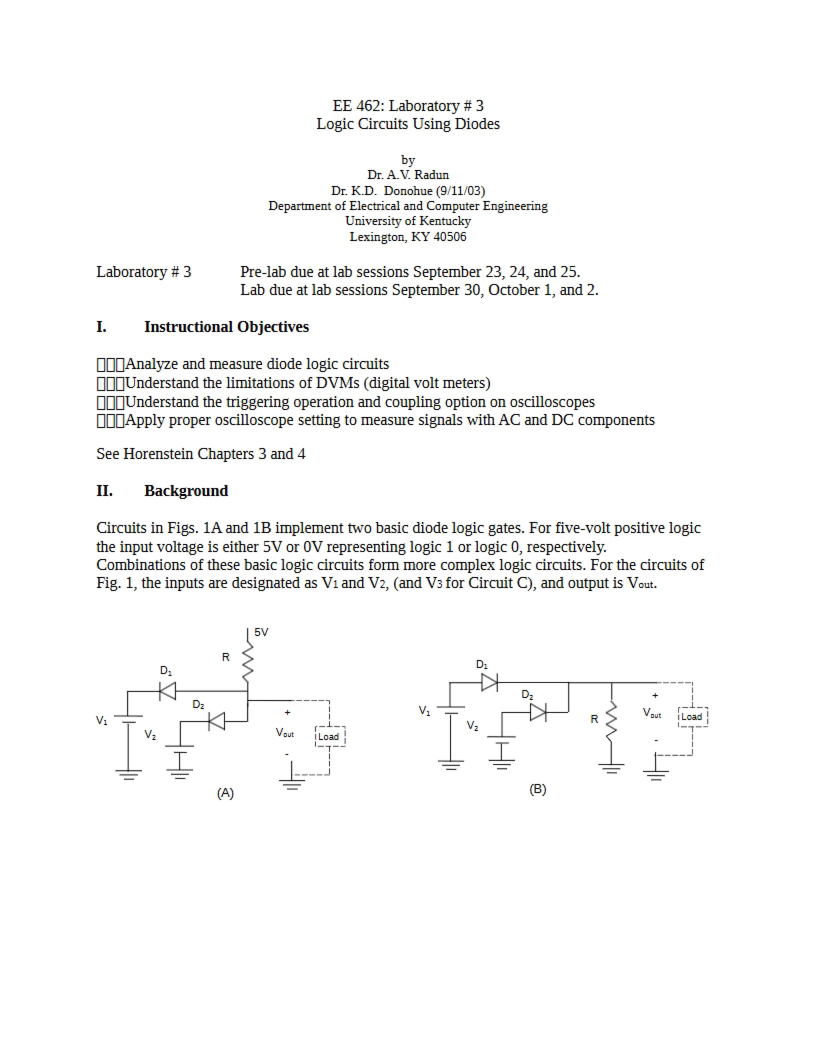 Lab 3 Diodes in Logic Circuits