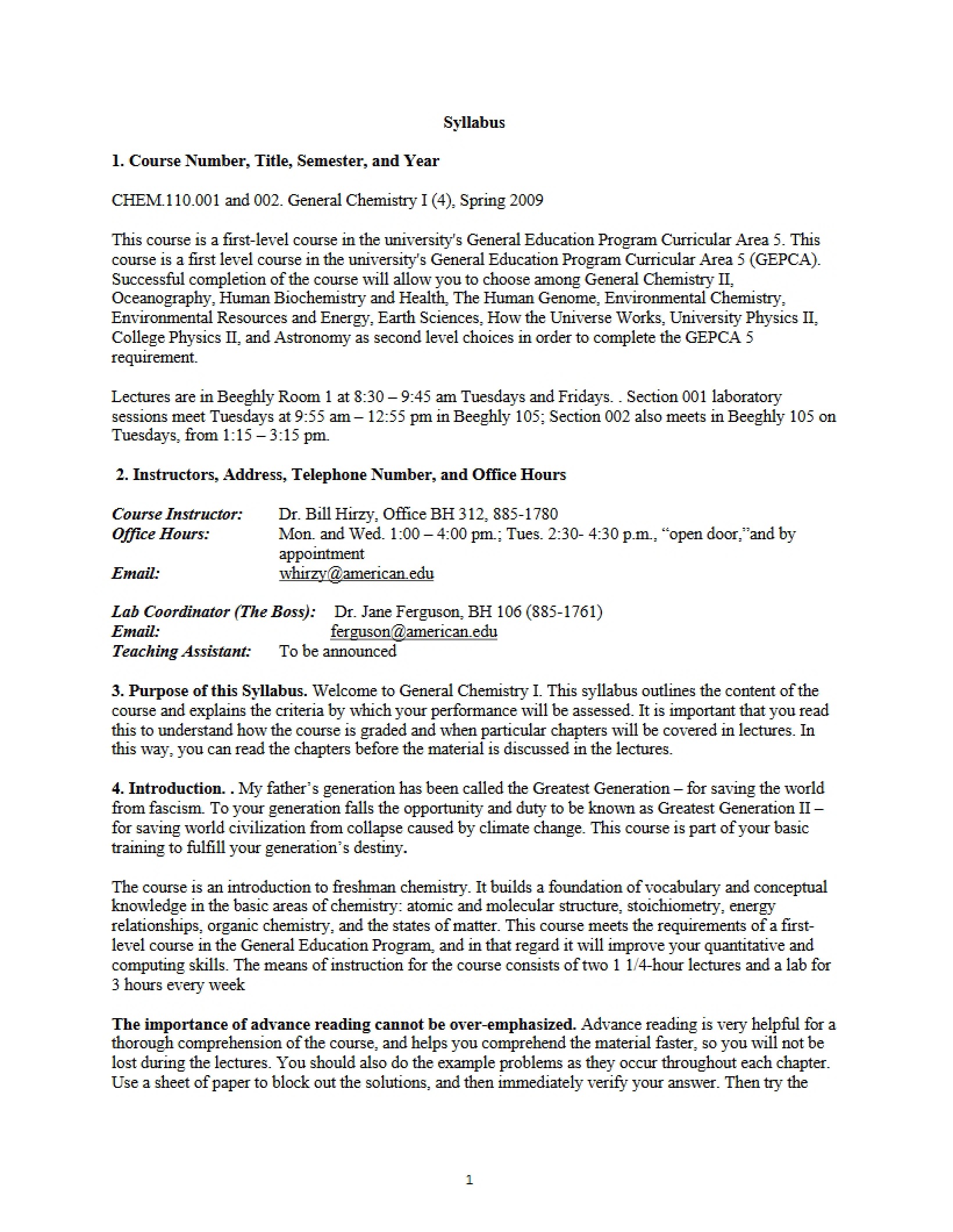 Course Syllabus