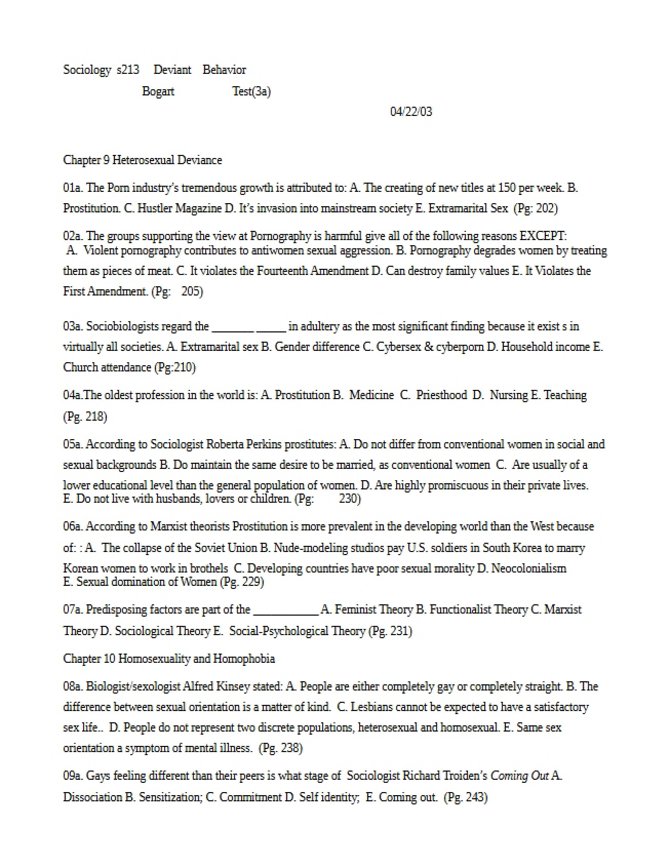 Assessment Twenty-Three Deviance Studies