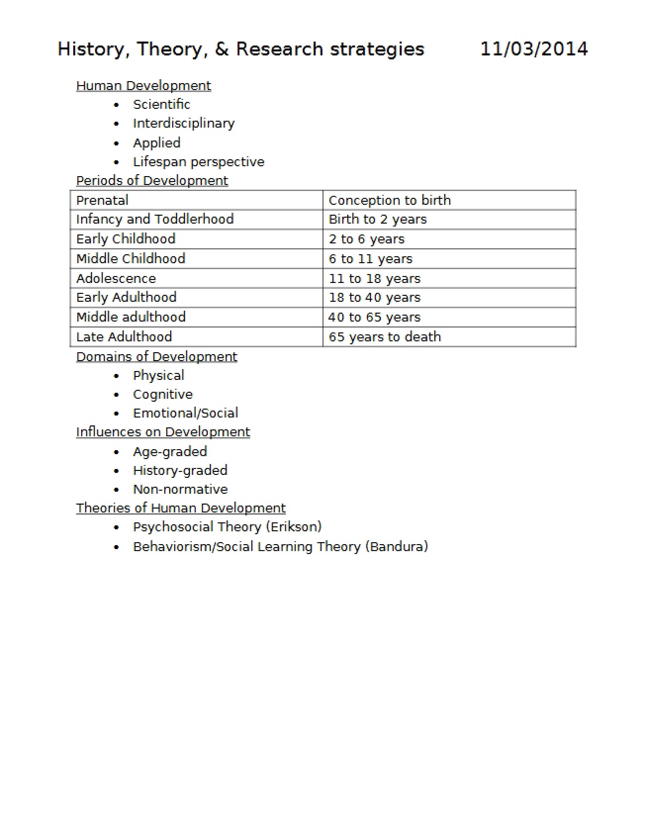 Introduction to the History, Theory, and Research Strategies of Human Growth and Development