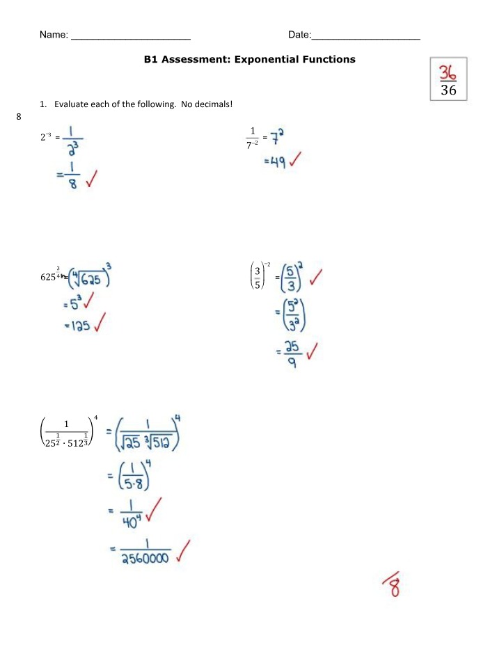 Evaluate and Simplify Exponential Expressions