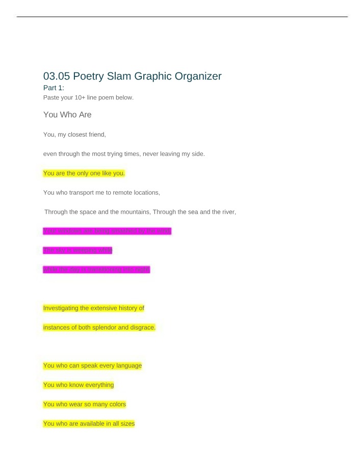 Poetry Slam Graphic Organizer (03.05)