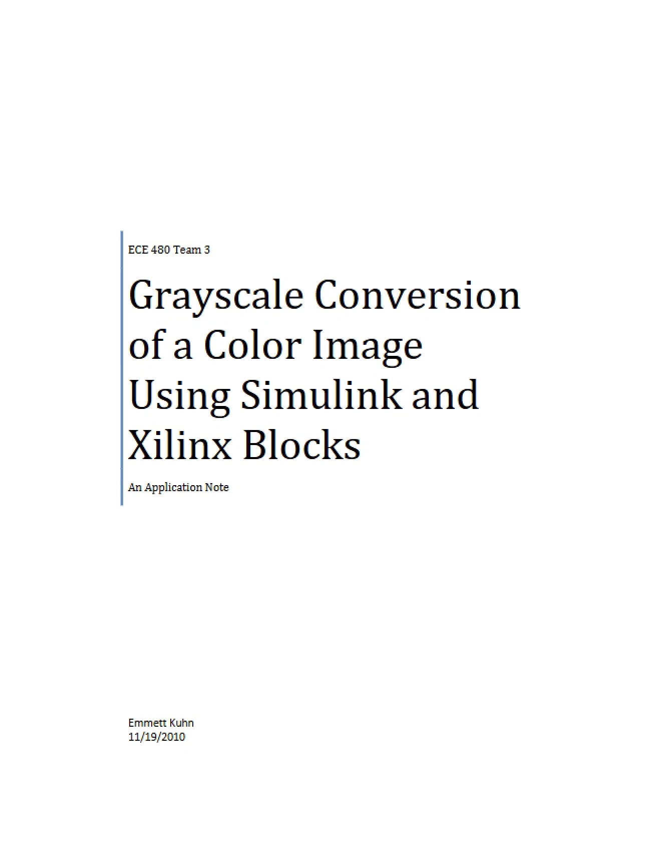 Conversion to Grayscale
