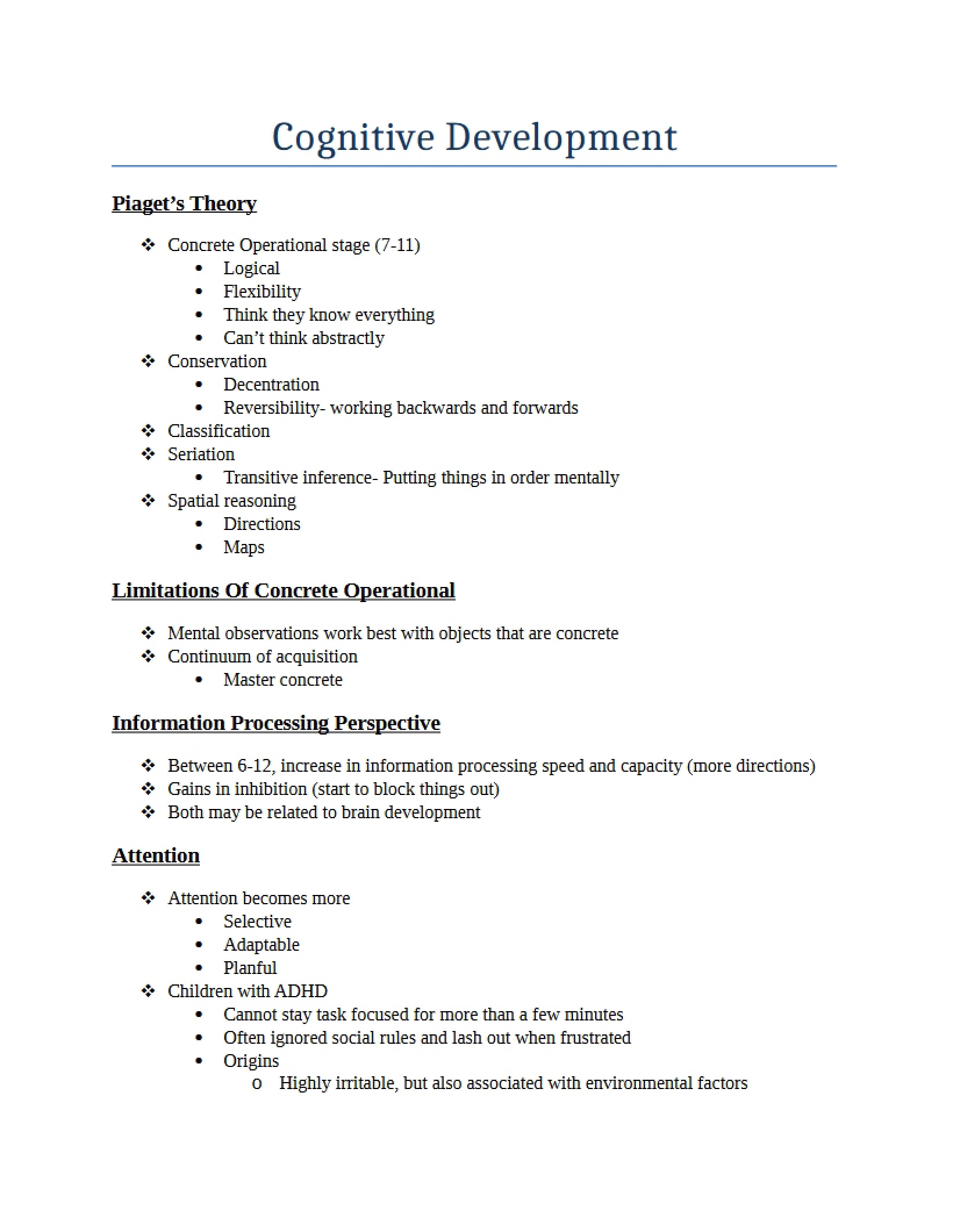 Cognitive Development (GB)