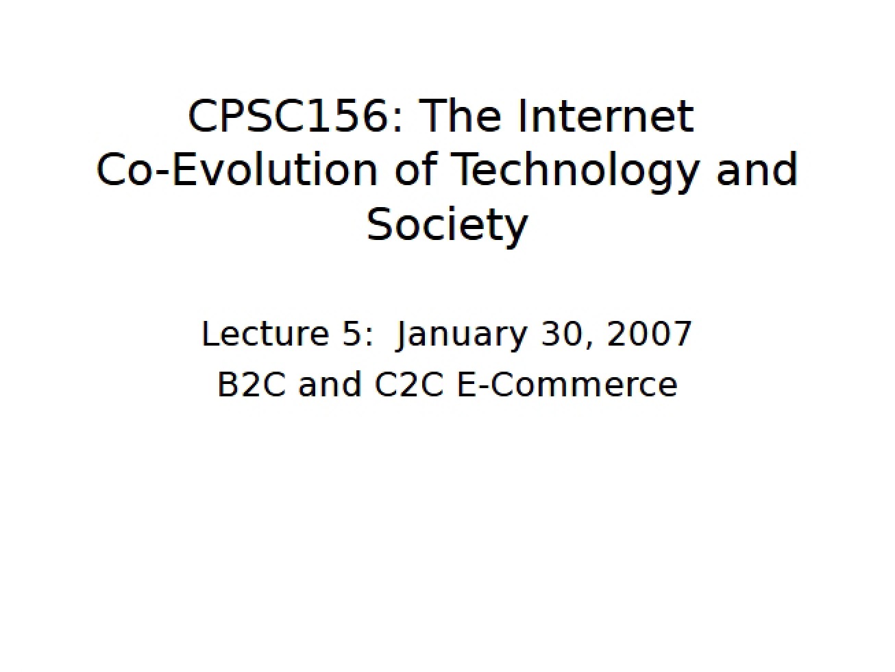 Lecture Five