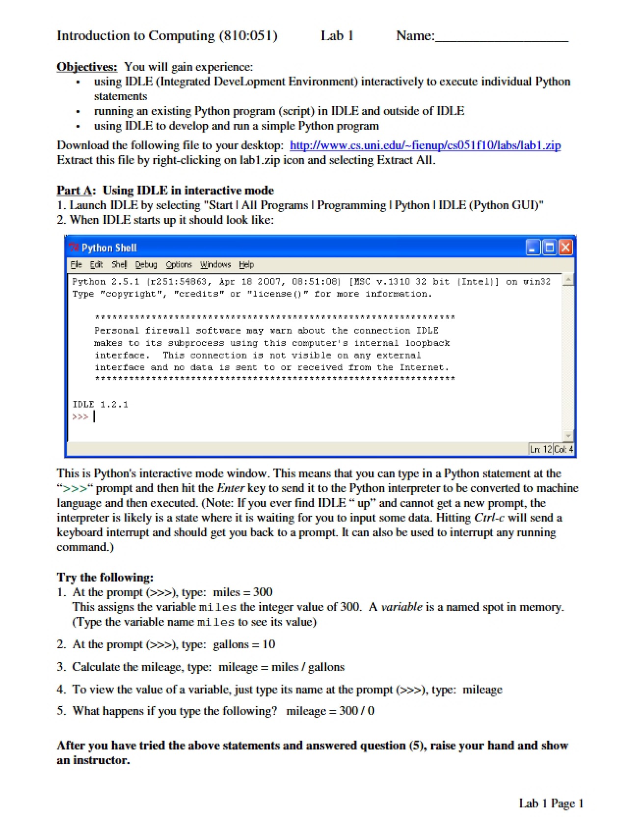 Intro Computing Class Notes