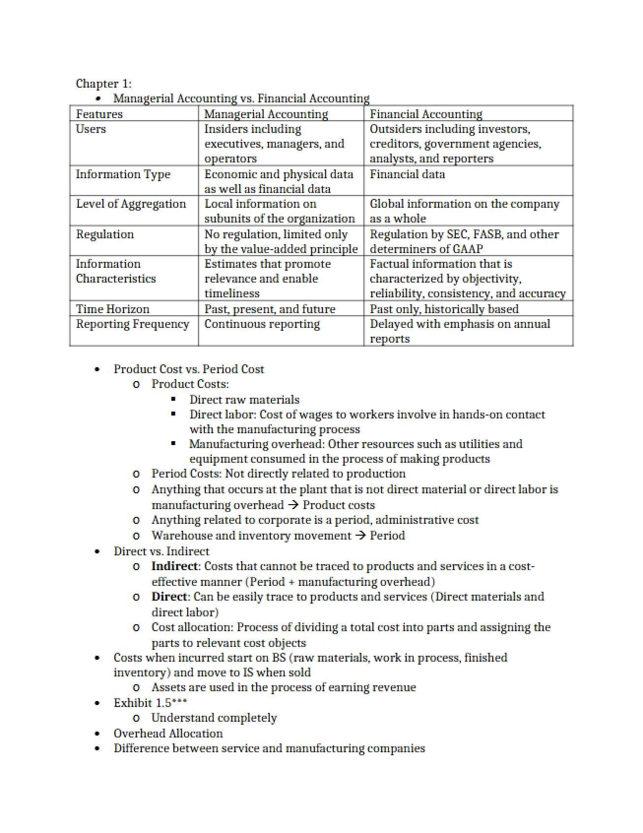 Managerial Accounting Chapter 1