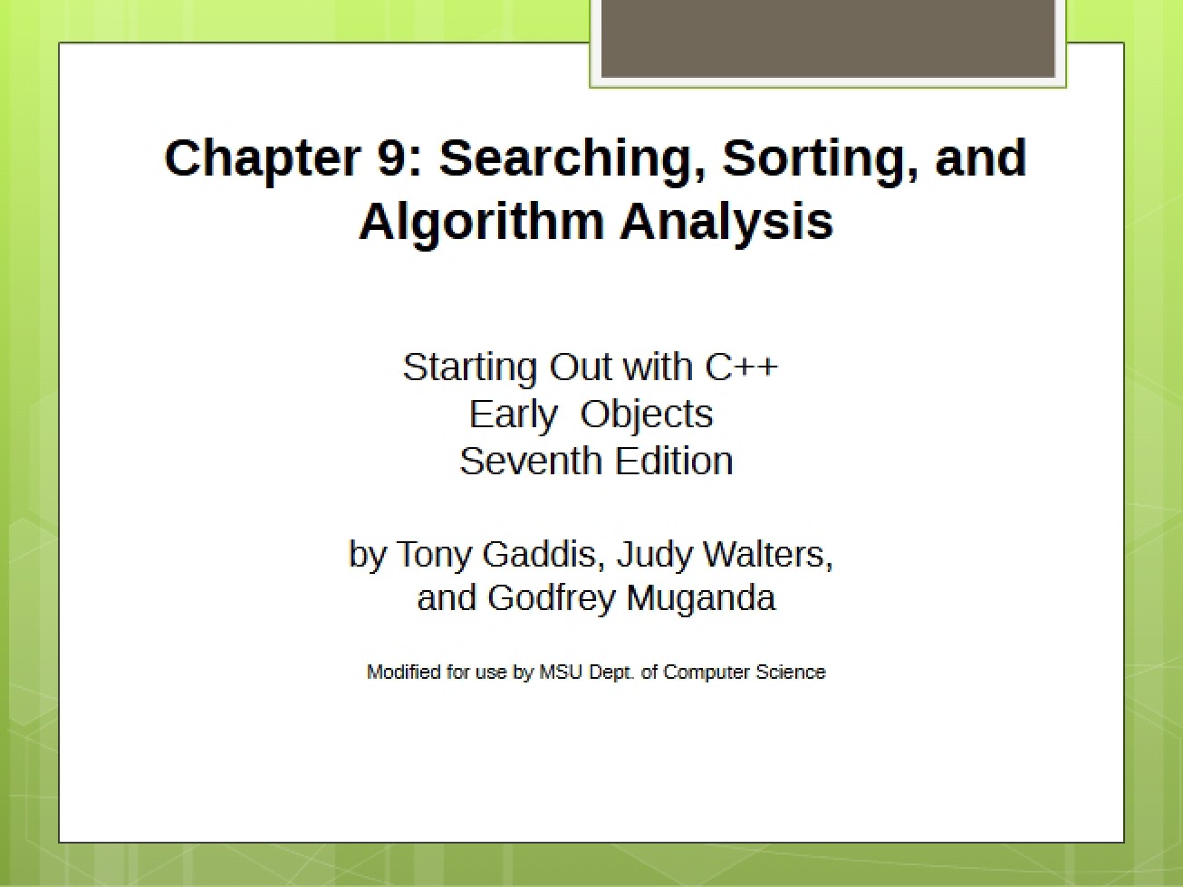 Algorithm Analysis Sort and Search