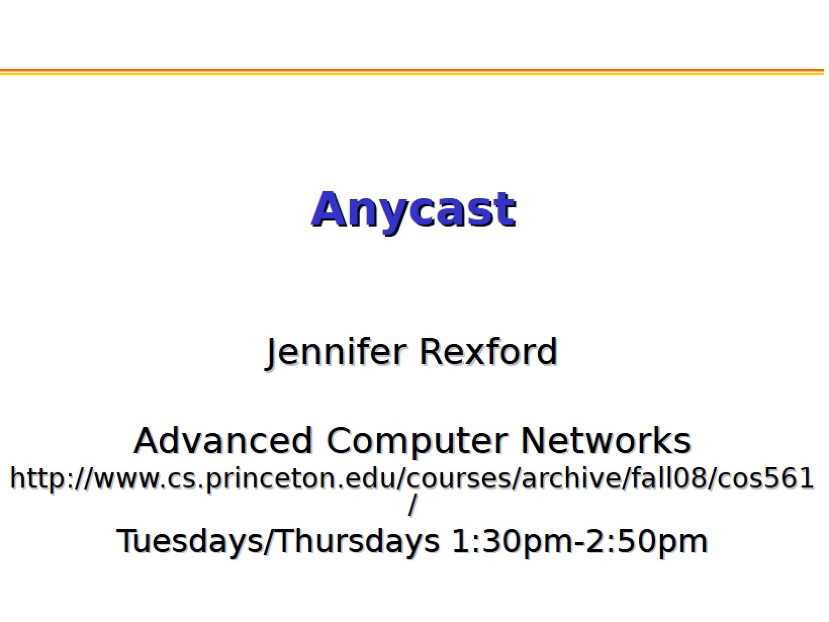 Anycast Routing