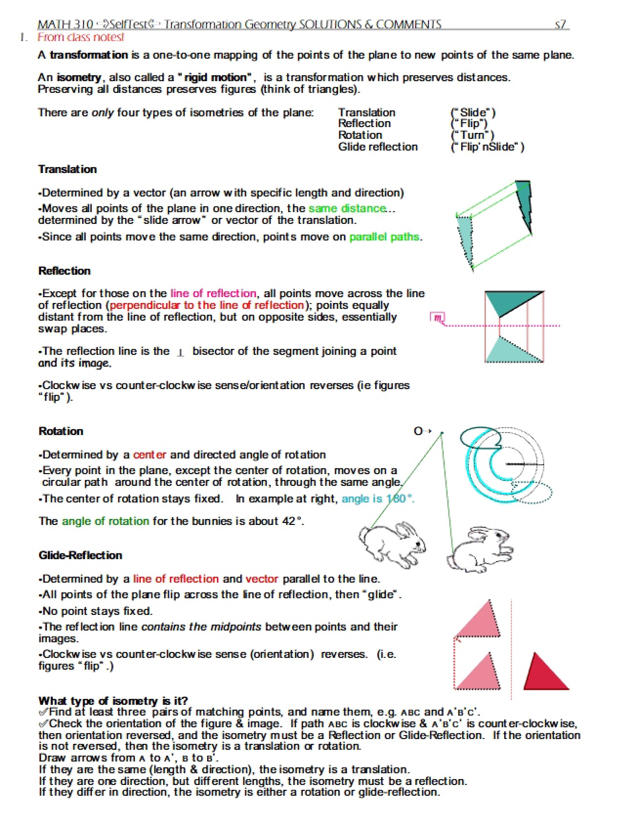 Comments and Solutions for Geometry Transformation