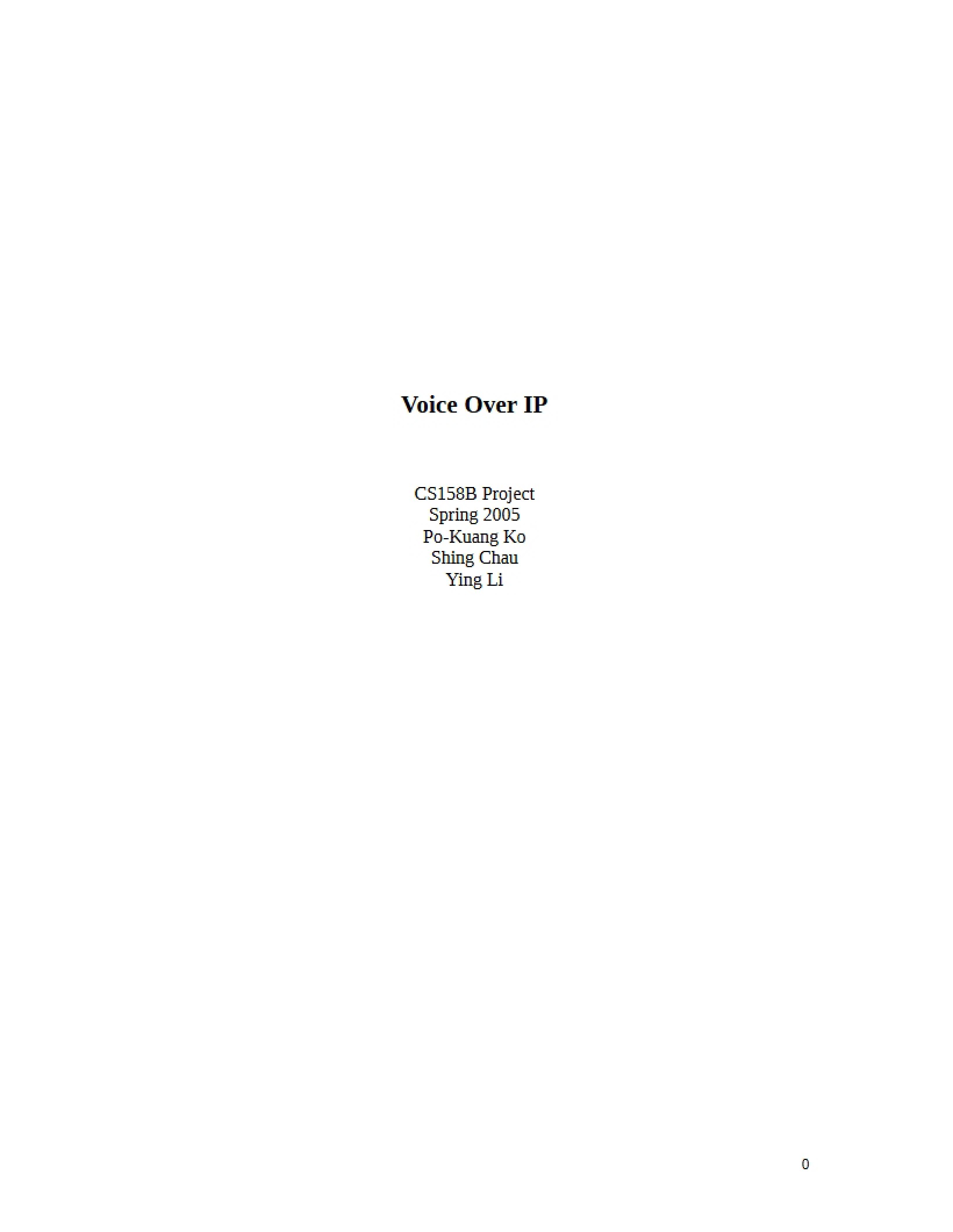 Voice over IP (VoIP)