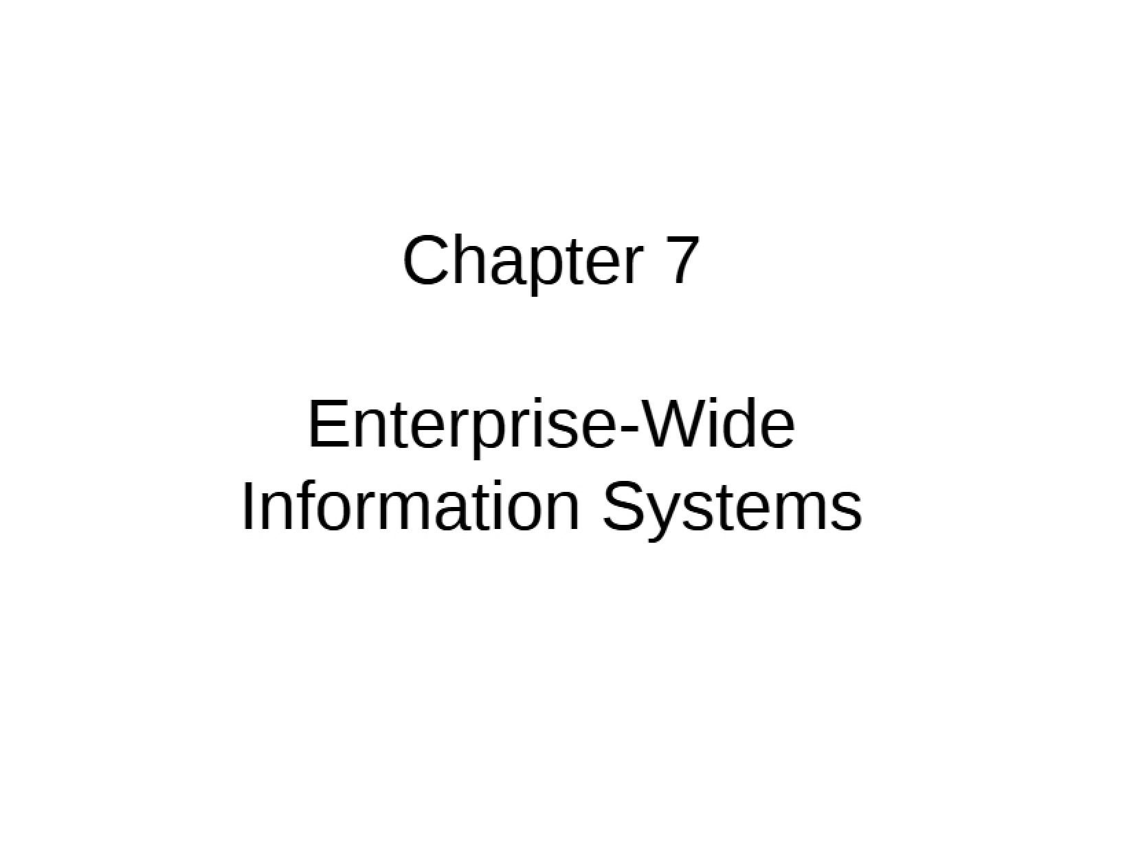 Info Systems for the Enterprise