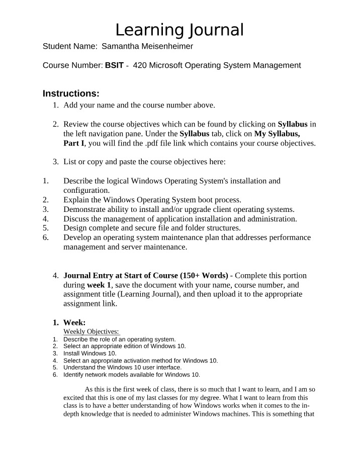Windows Operating System Management and Installation