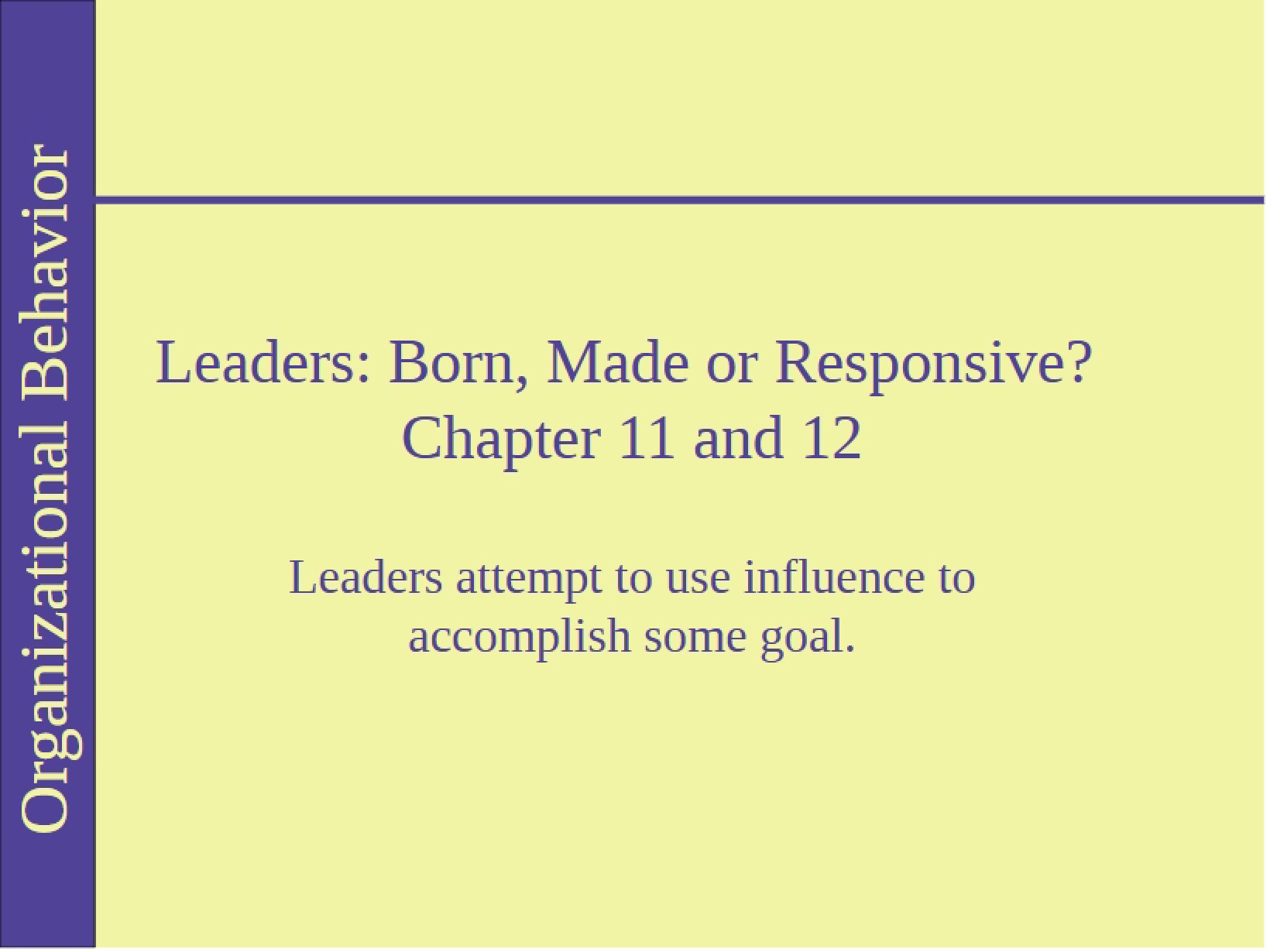 Fundamentals of Leadership