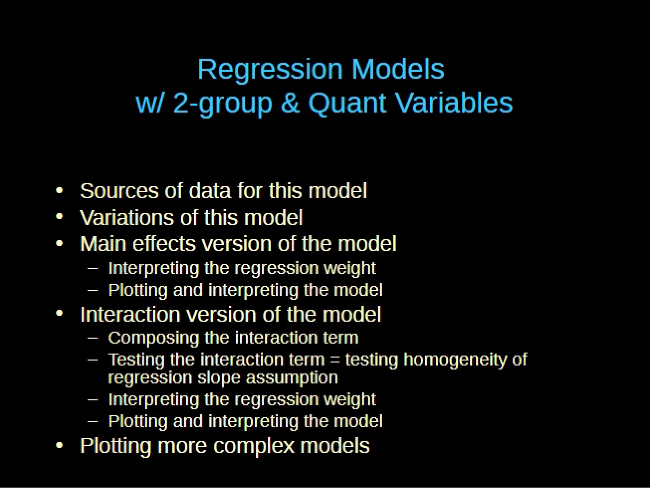 Models of Regression
