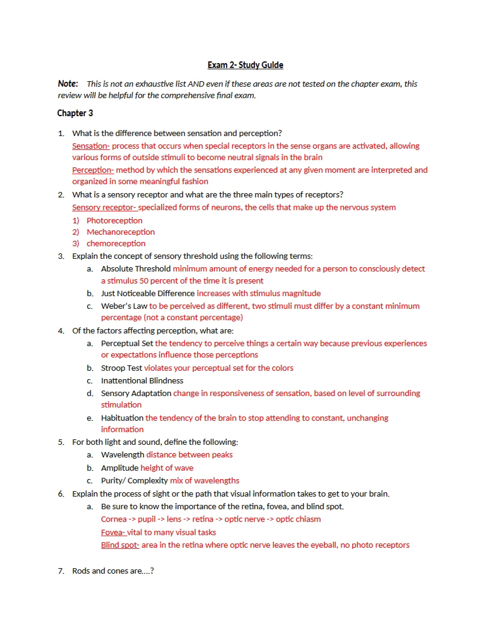 Psychology Exam Two